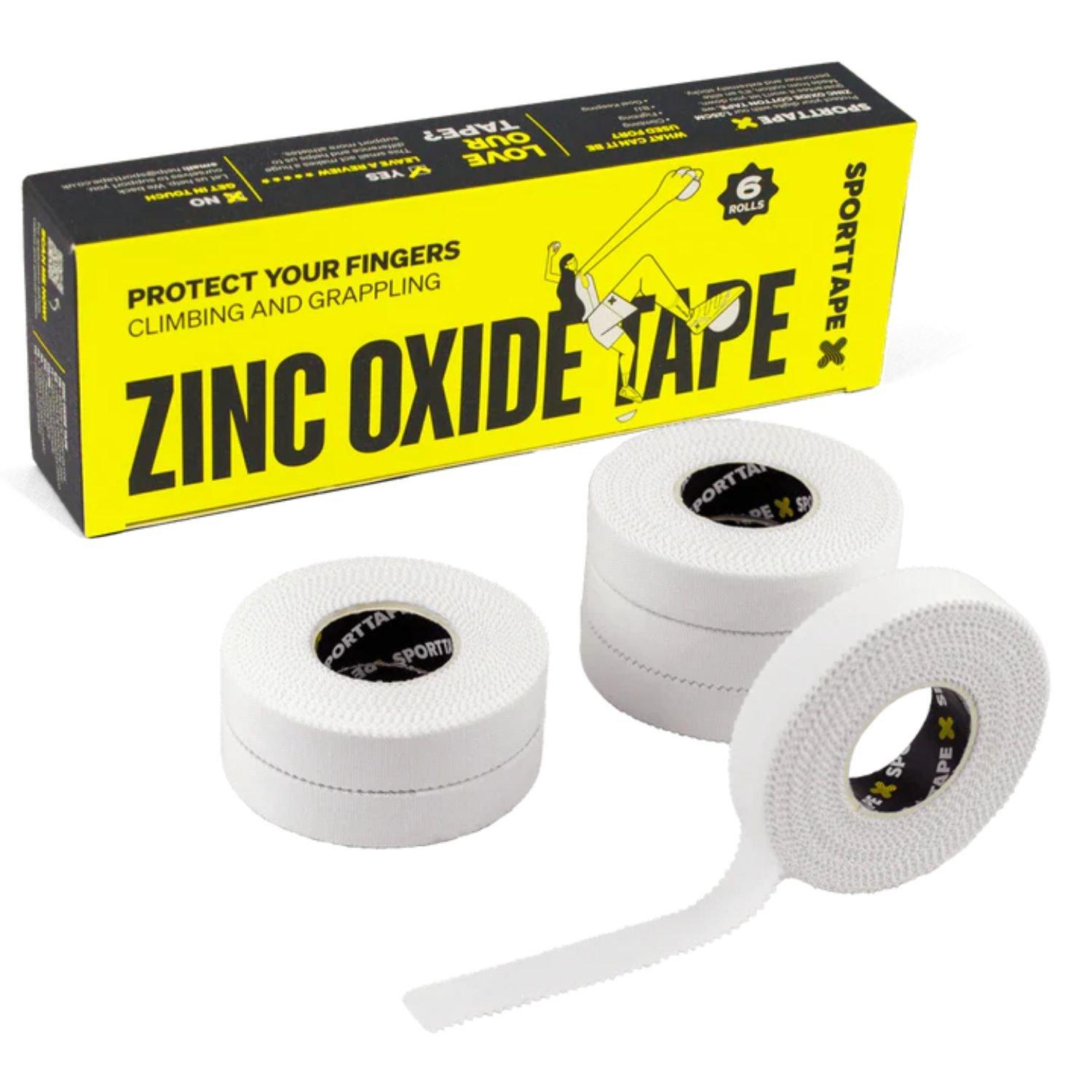 Sporttape  Zinc Oxide Finger Tape - 6 Pack (1.25Cm X 10M) - White - 6 Pack