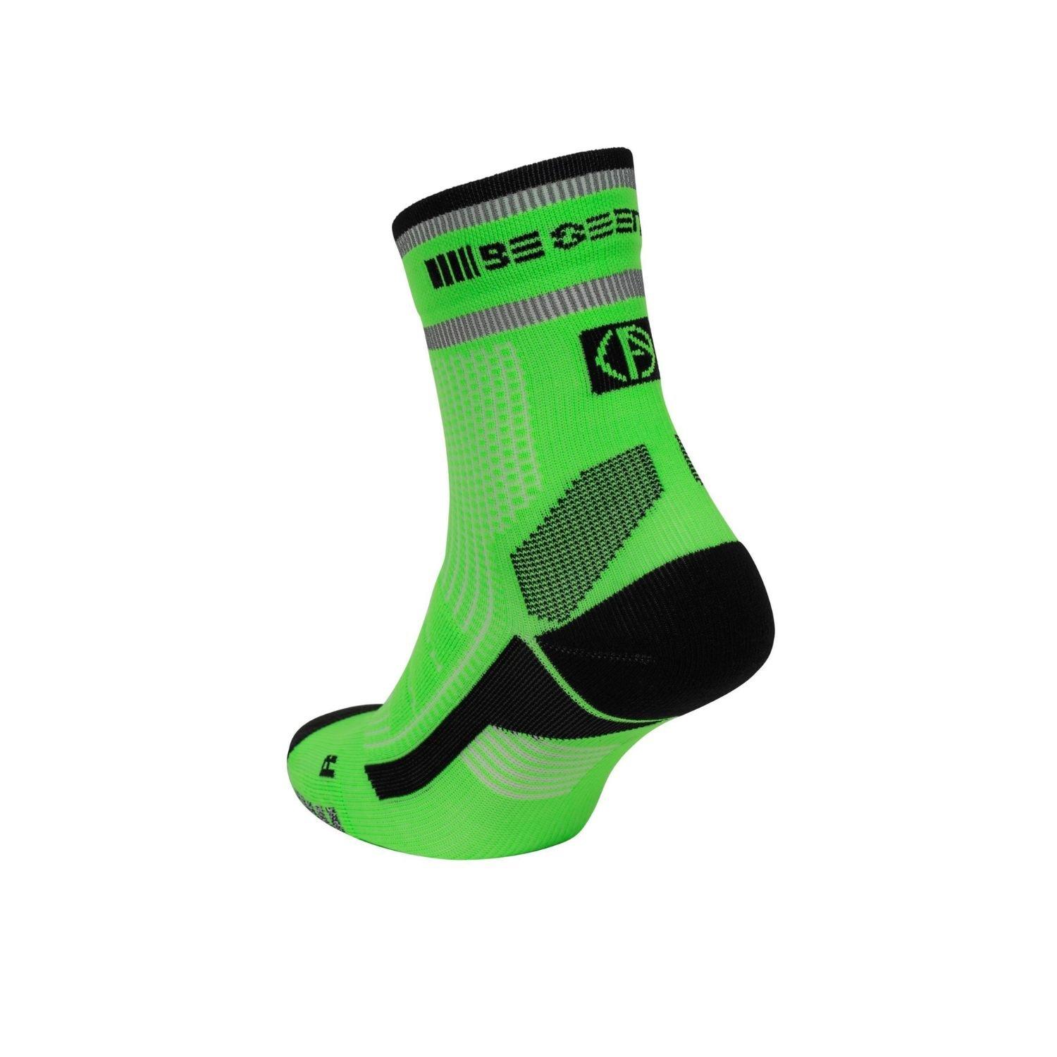 Neutral - Absolute 360 - Be Seen Performance Running Socks: Neon Green - 4