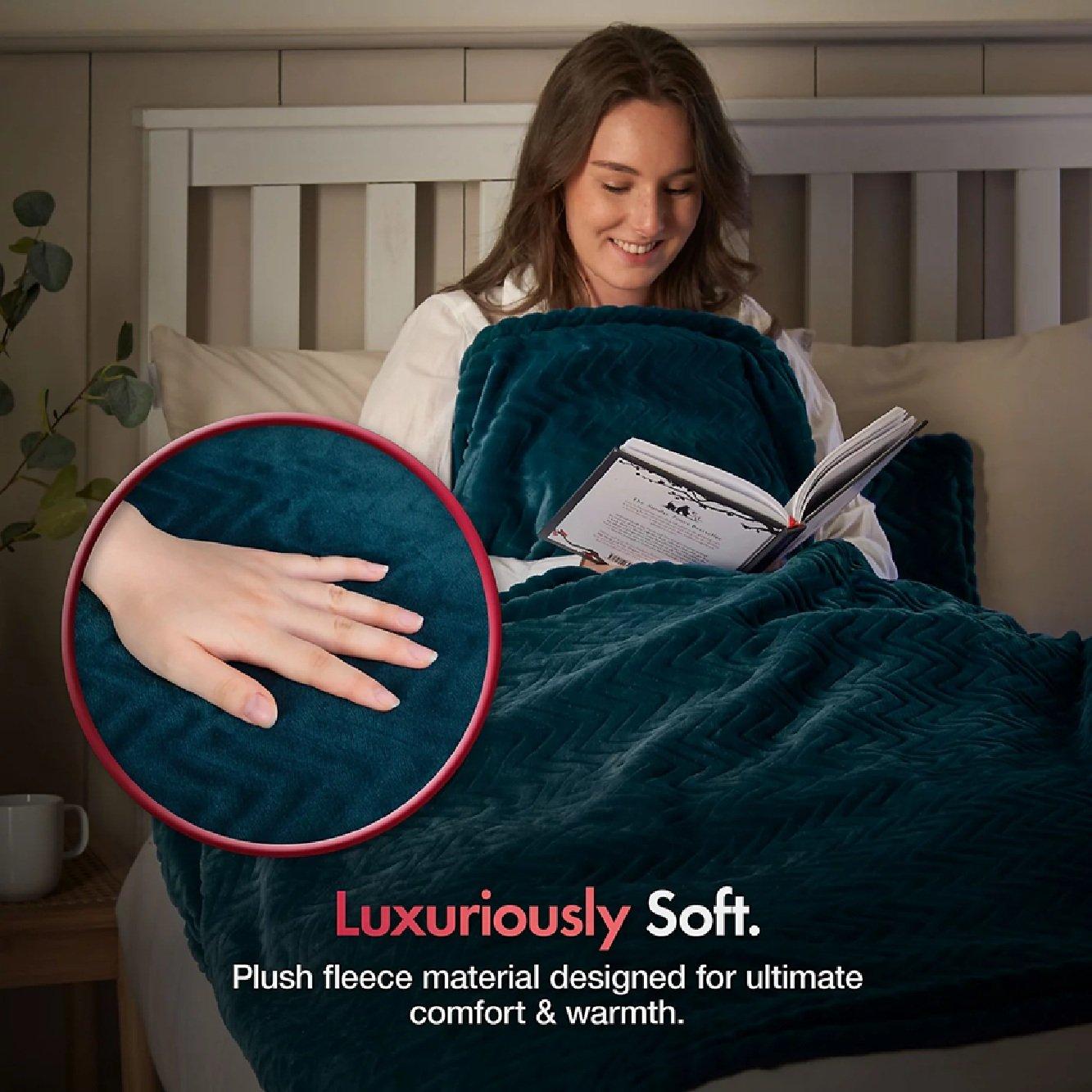 White - VonHaus - King Size Multi Zone Electric Blanket - 3