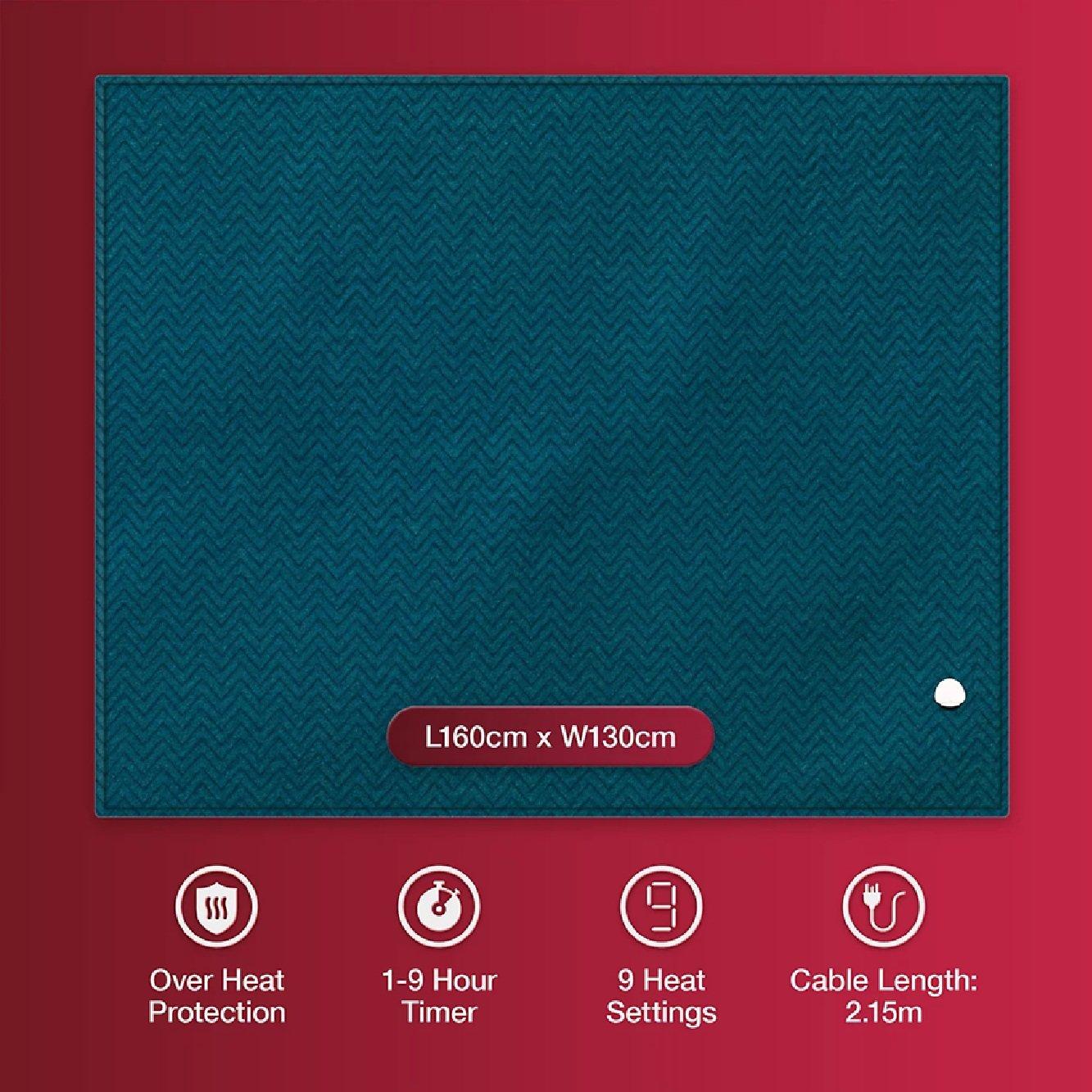 White - VonHaus - King Size Multi Zone Electric Blanket - 8