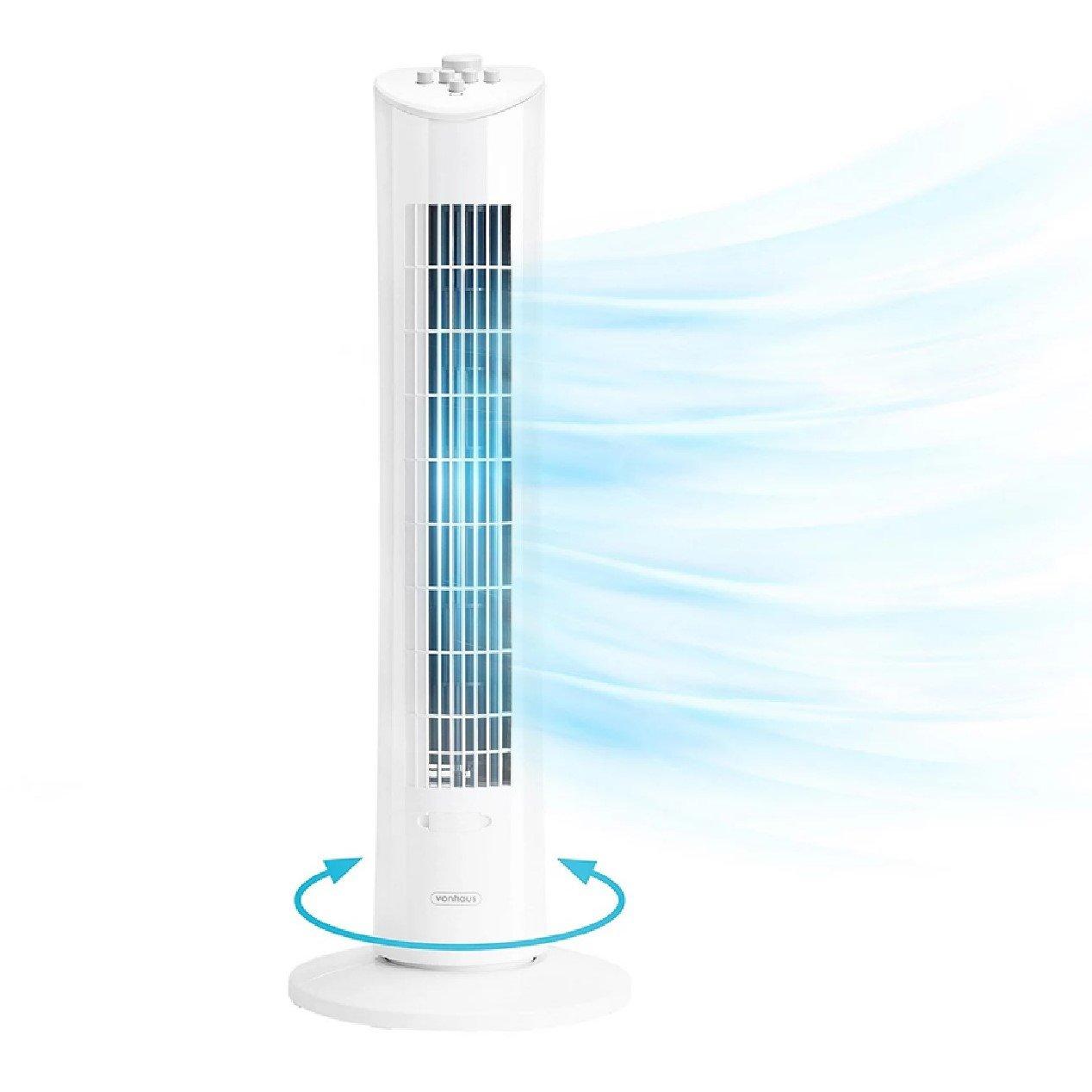 White - VonHaus - 31-inch Tower Fan - 1