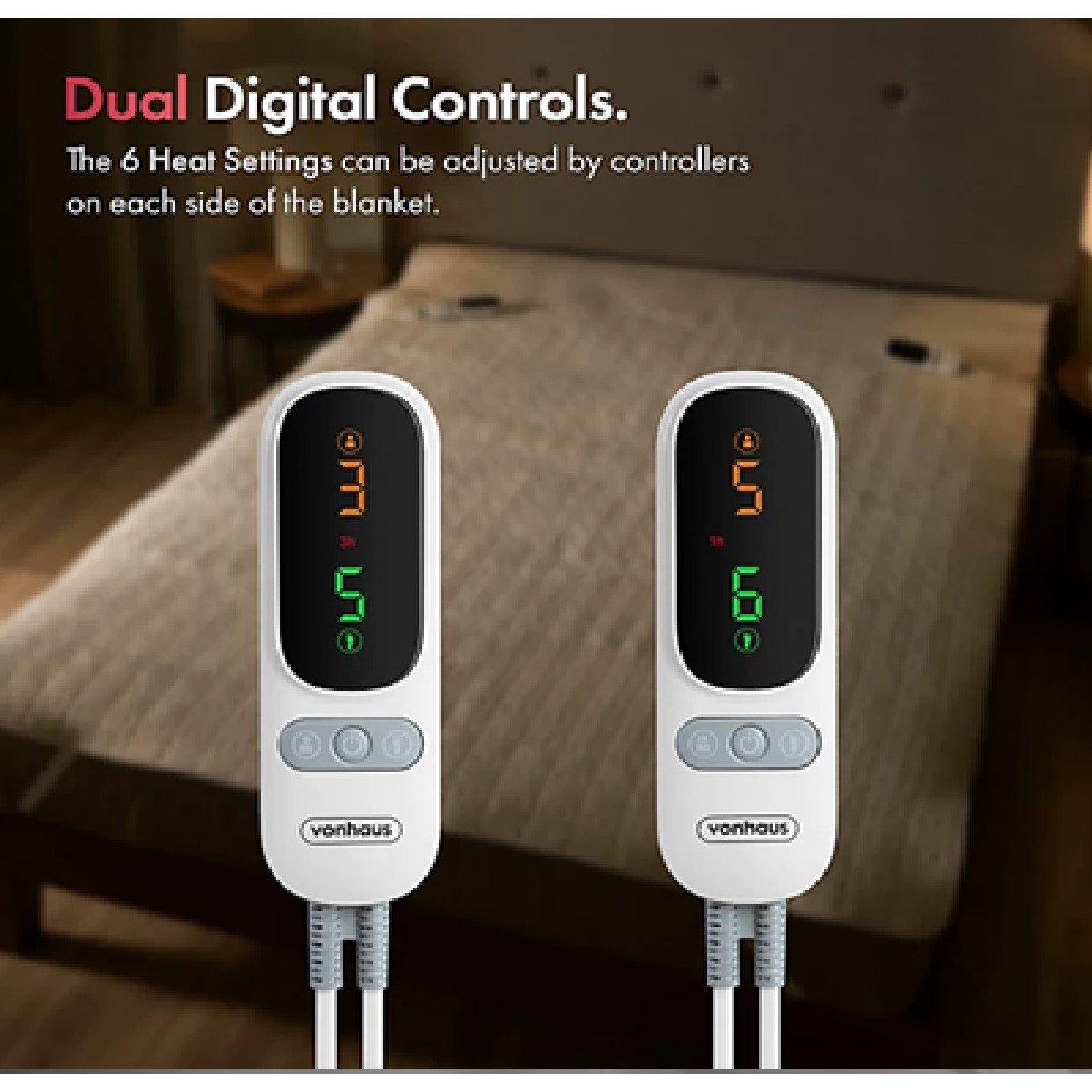 White - VonHaus - Double Size Multi Zone Electric Blanket - 5