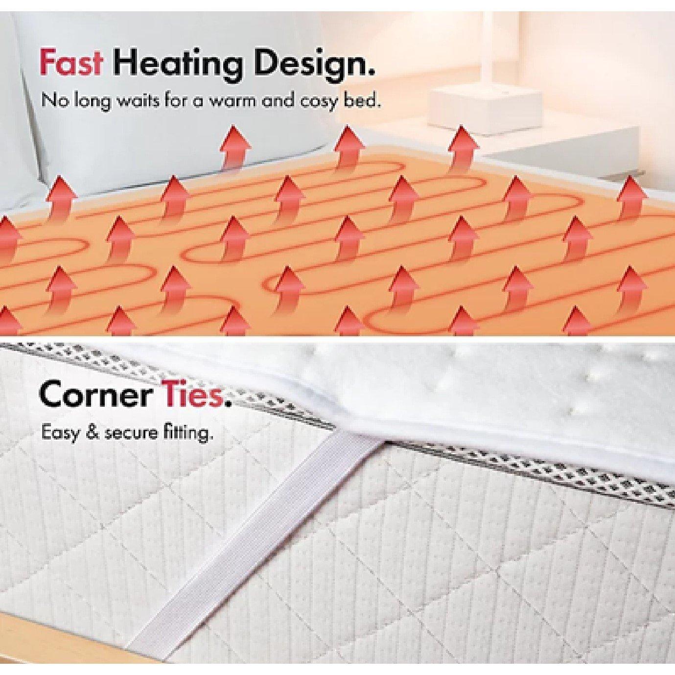 White - VonHaus - Double Size Multi Zone Electric Blanket - 6