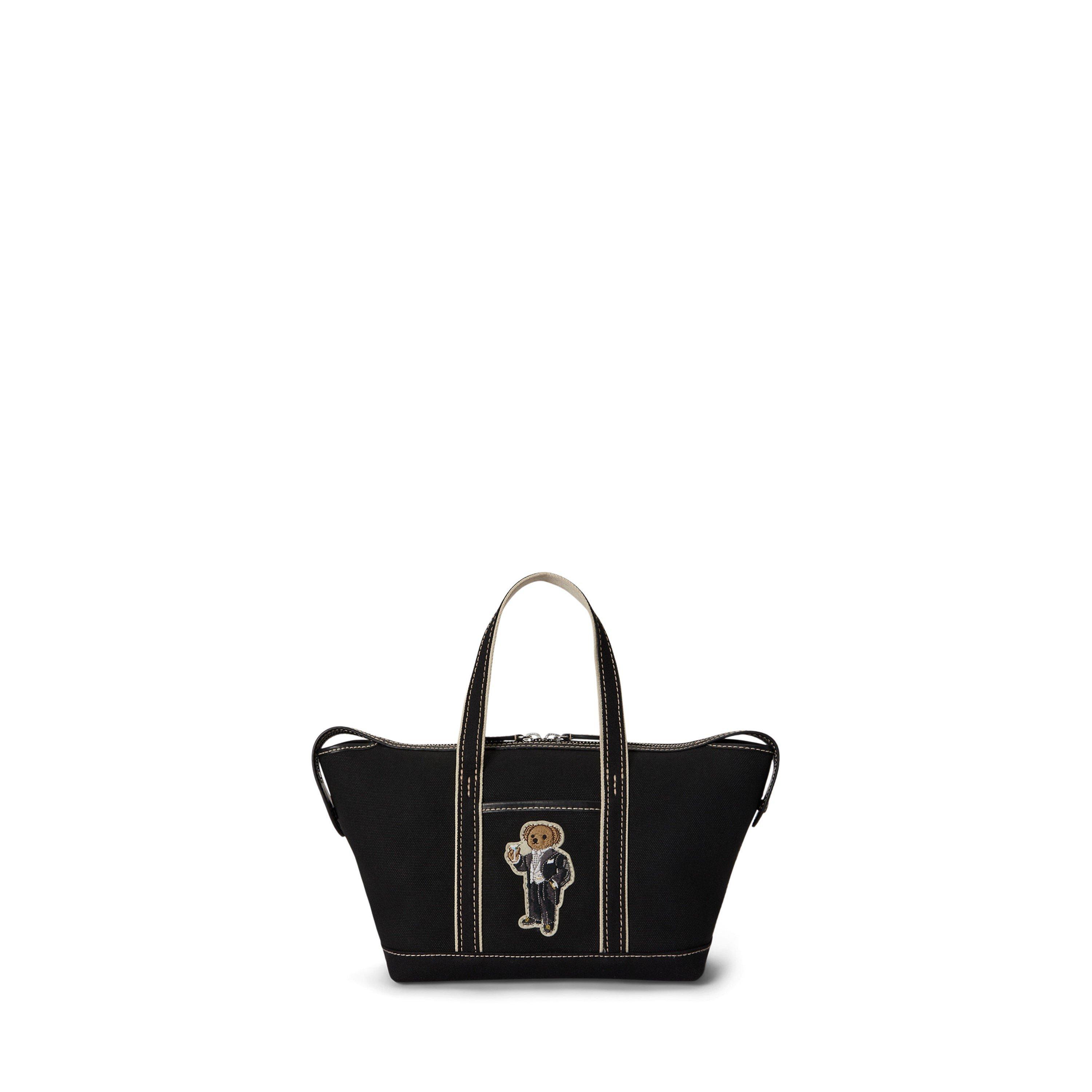 BLACK/BLACK - Polo Ralph Lauren - Women's Bear Cotton Tote Bag - 1