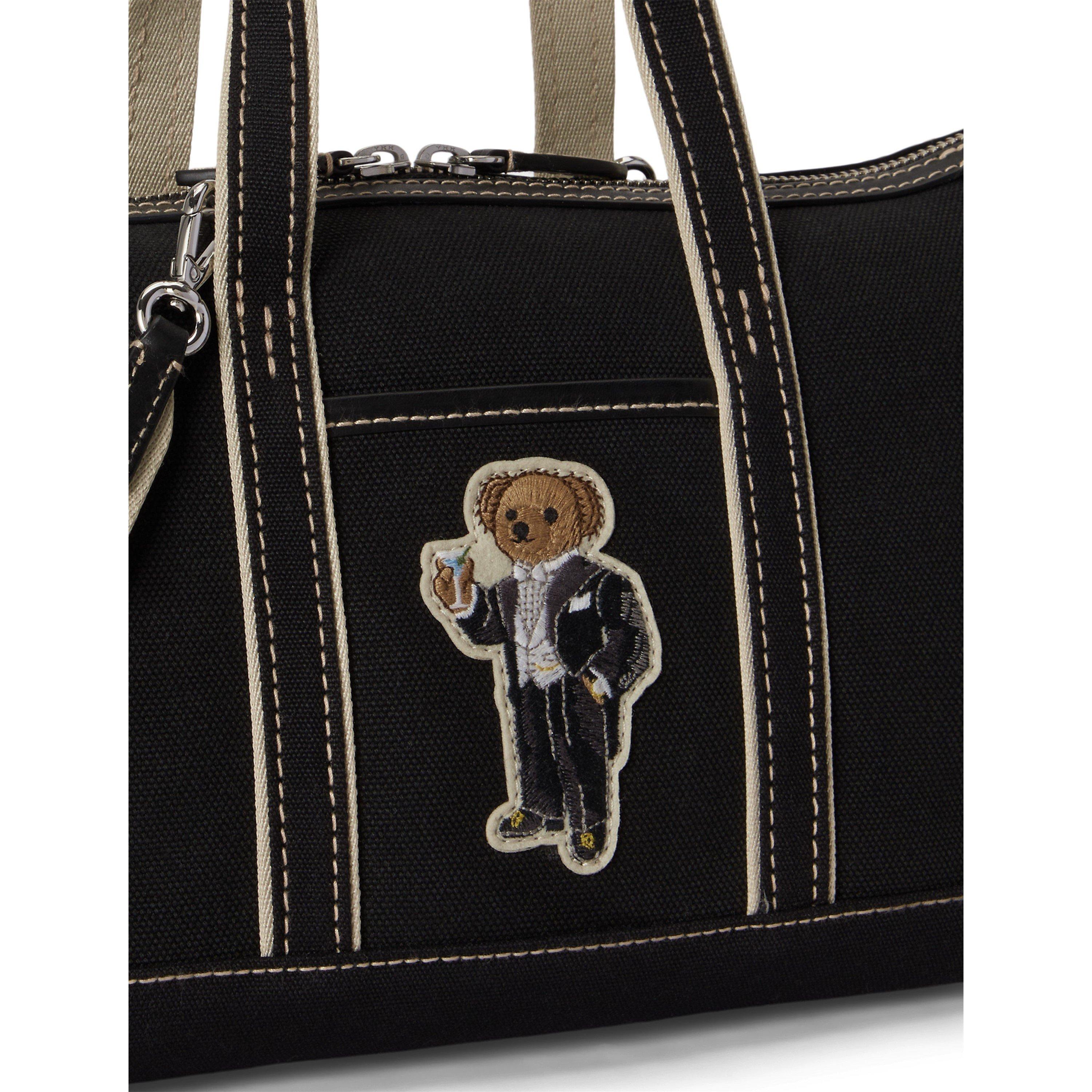 BLACK/BLACK - Polo Ralph Lauren - Women's Bear Cotton Tote Bag - 4