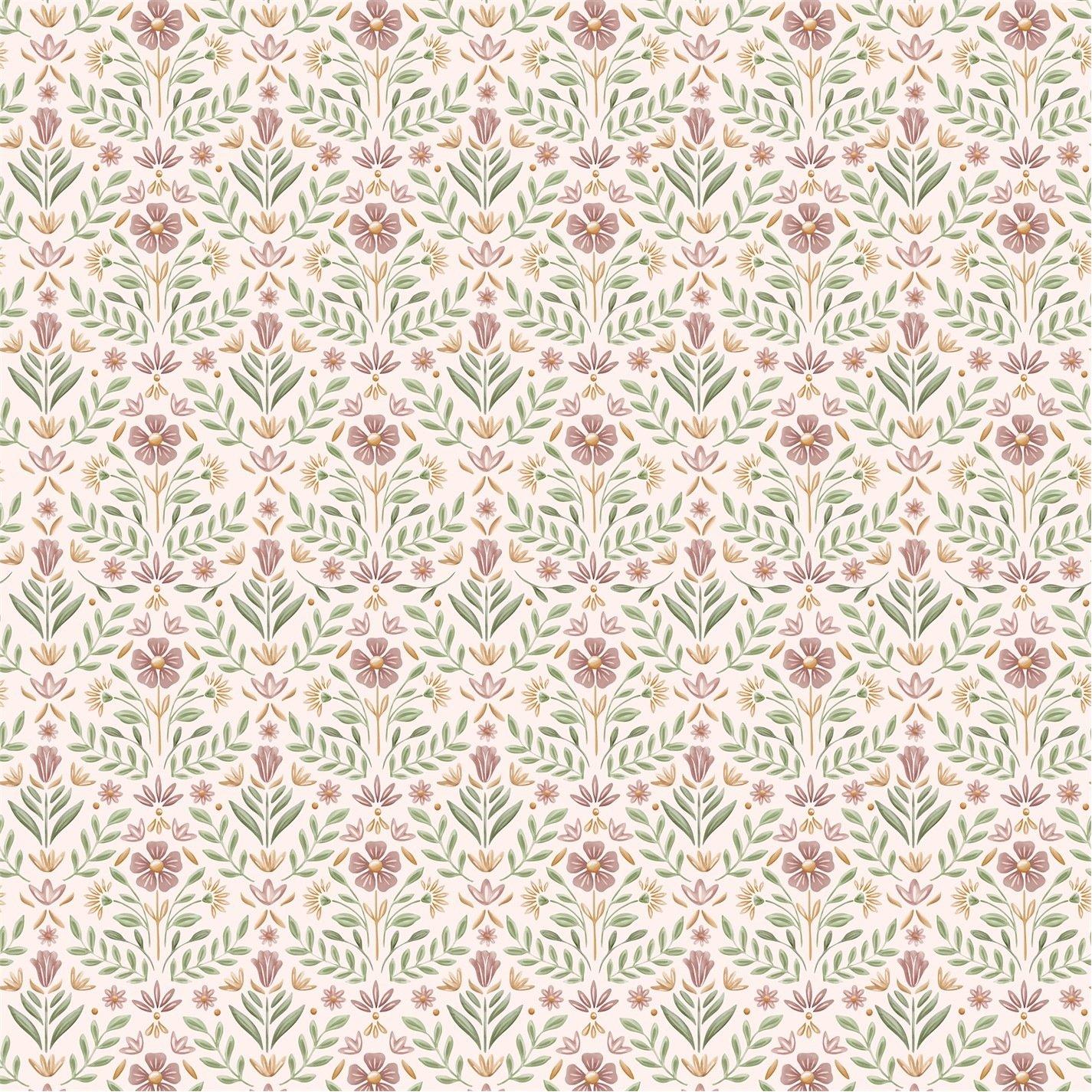 Little Dutch  Fairy Flowers Wallpaper - Pink