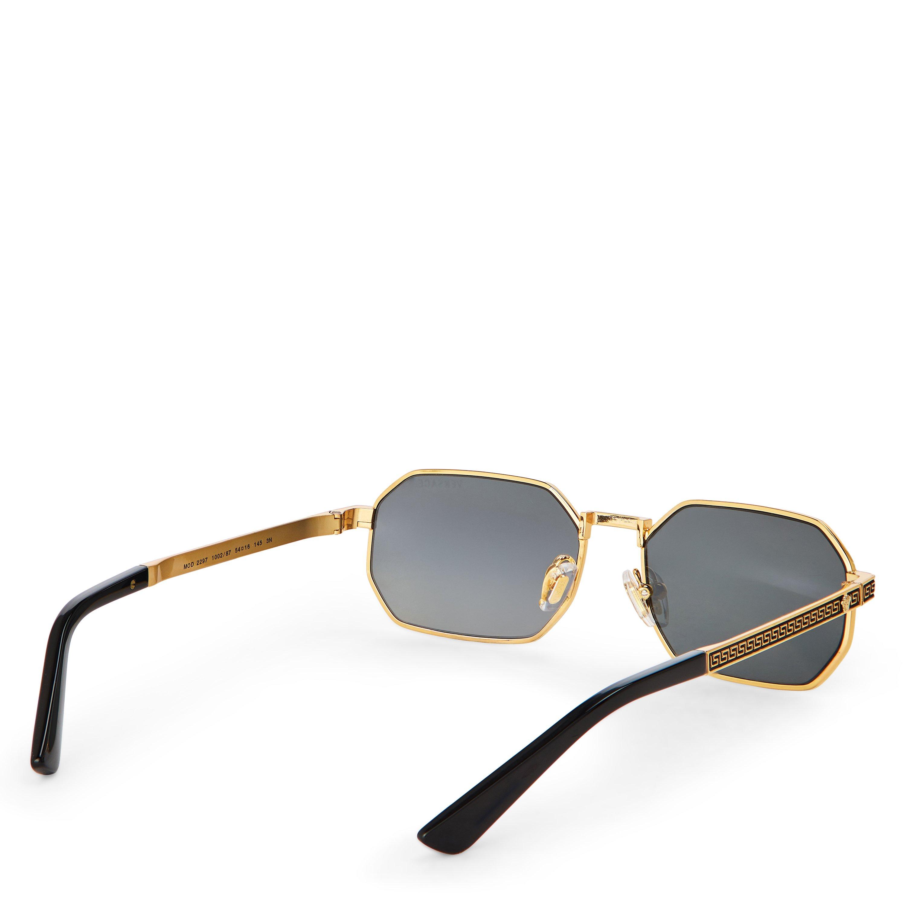 Gold/Dark Grey - Versace - Men's 0VE2297 Hexagon Sunglasses - 2