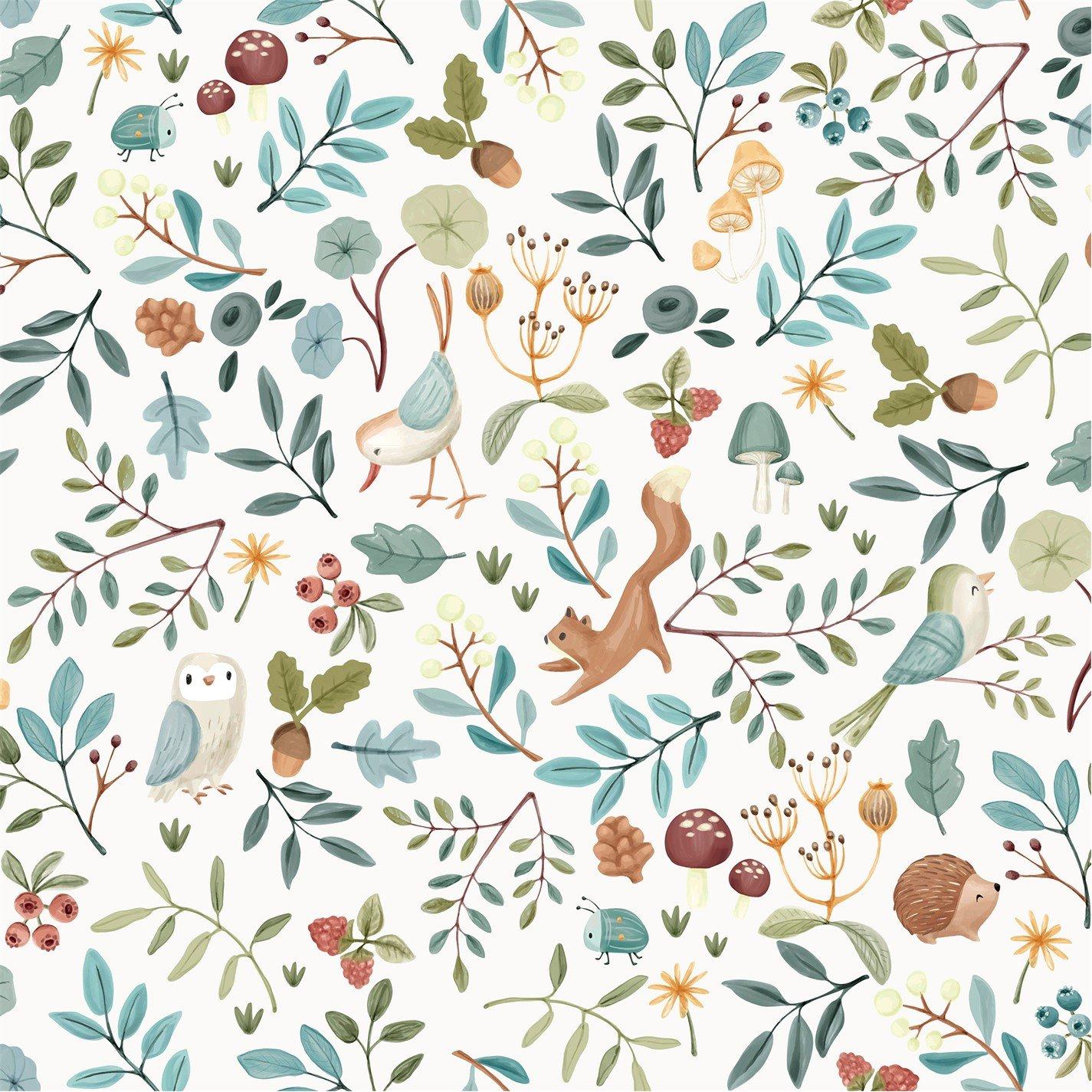Little Dutch  Forest Wonders Wallpaper - coloured