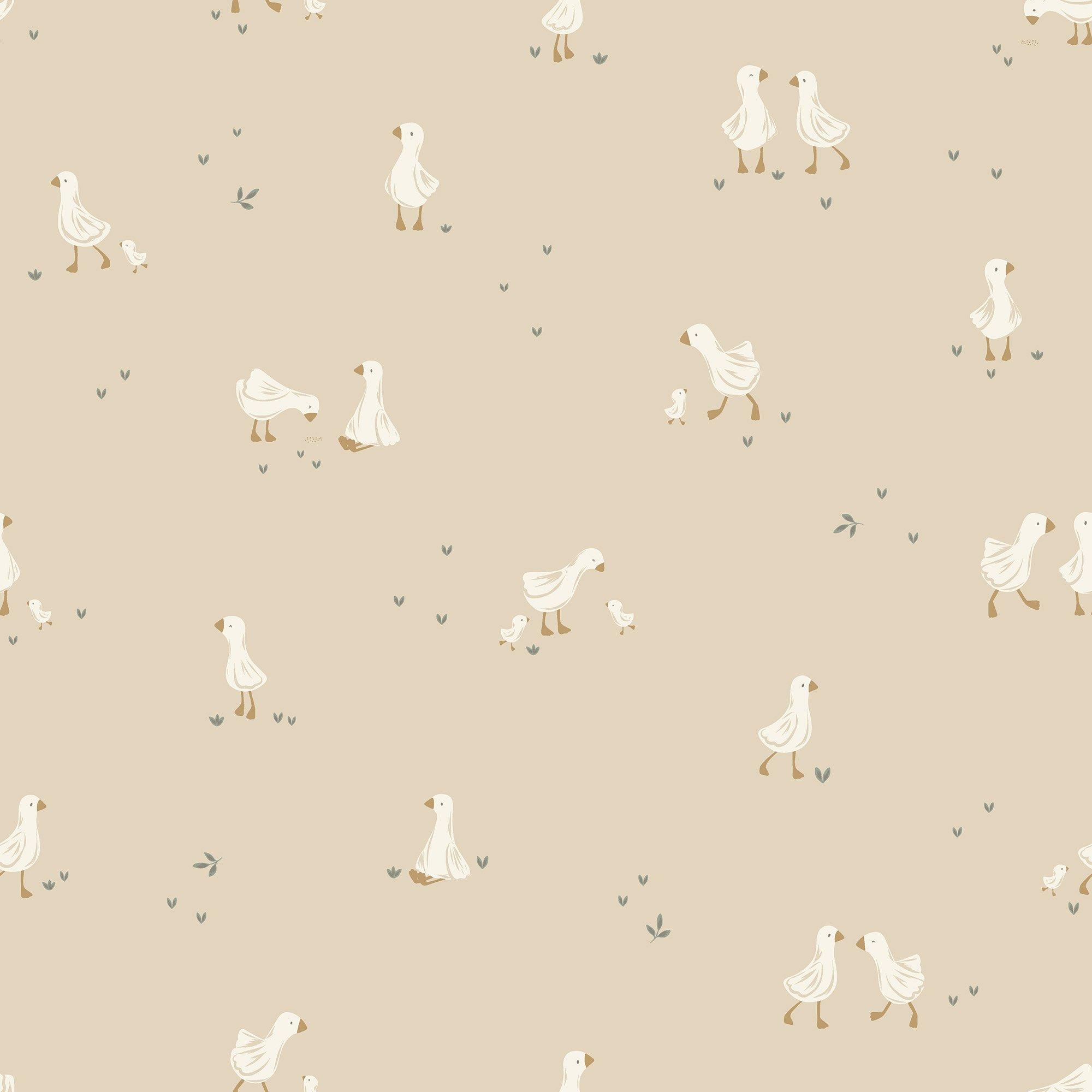 Beige - Little Dutch - Little Dutch Little Goose Natural Wallpaper - 2