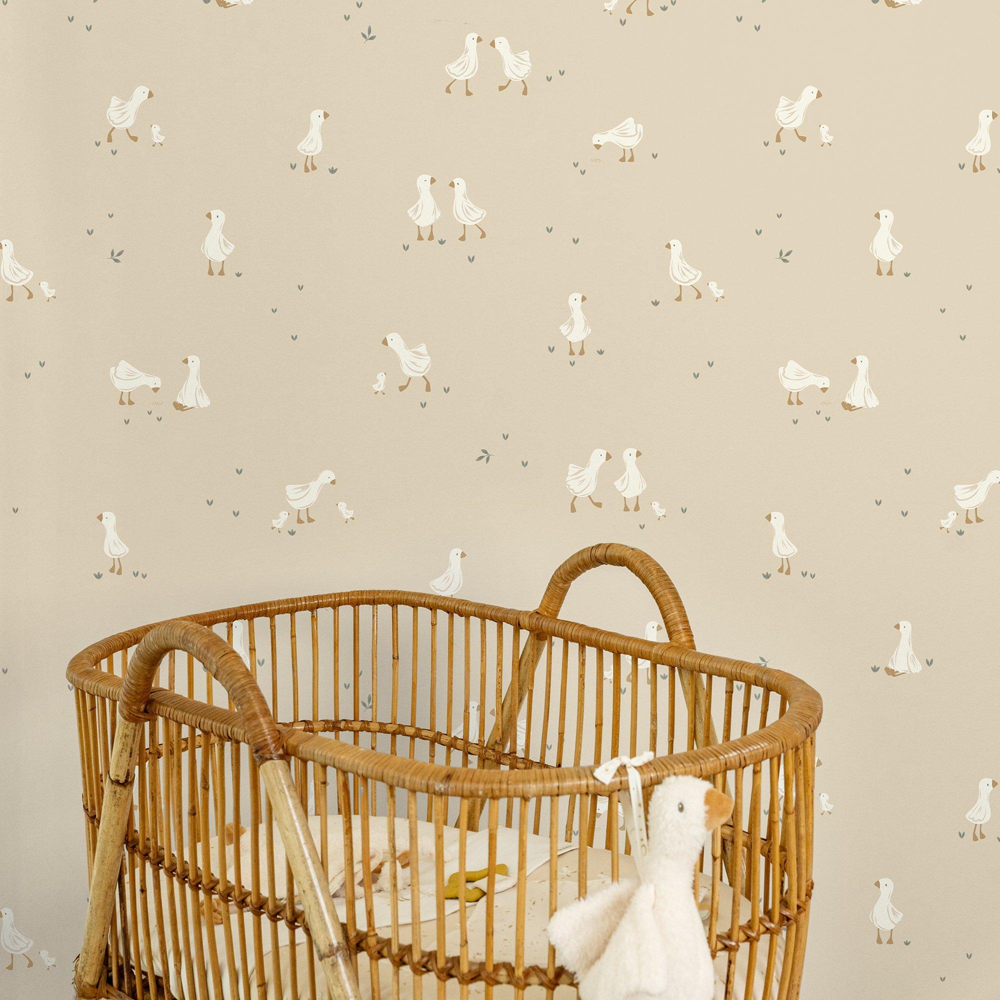 Beige - Little Dutch - Little Dutch Little Goose Natural Wallpaper - 4