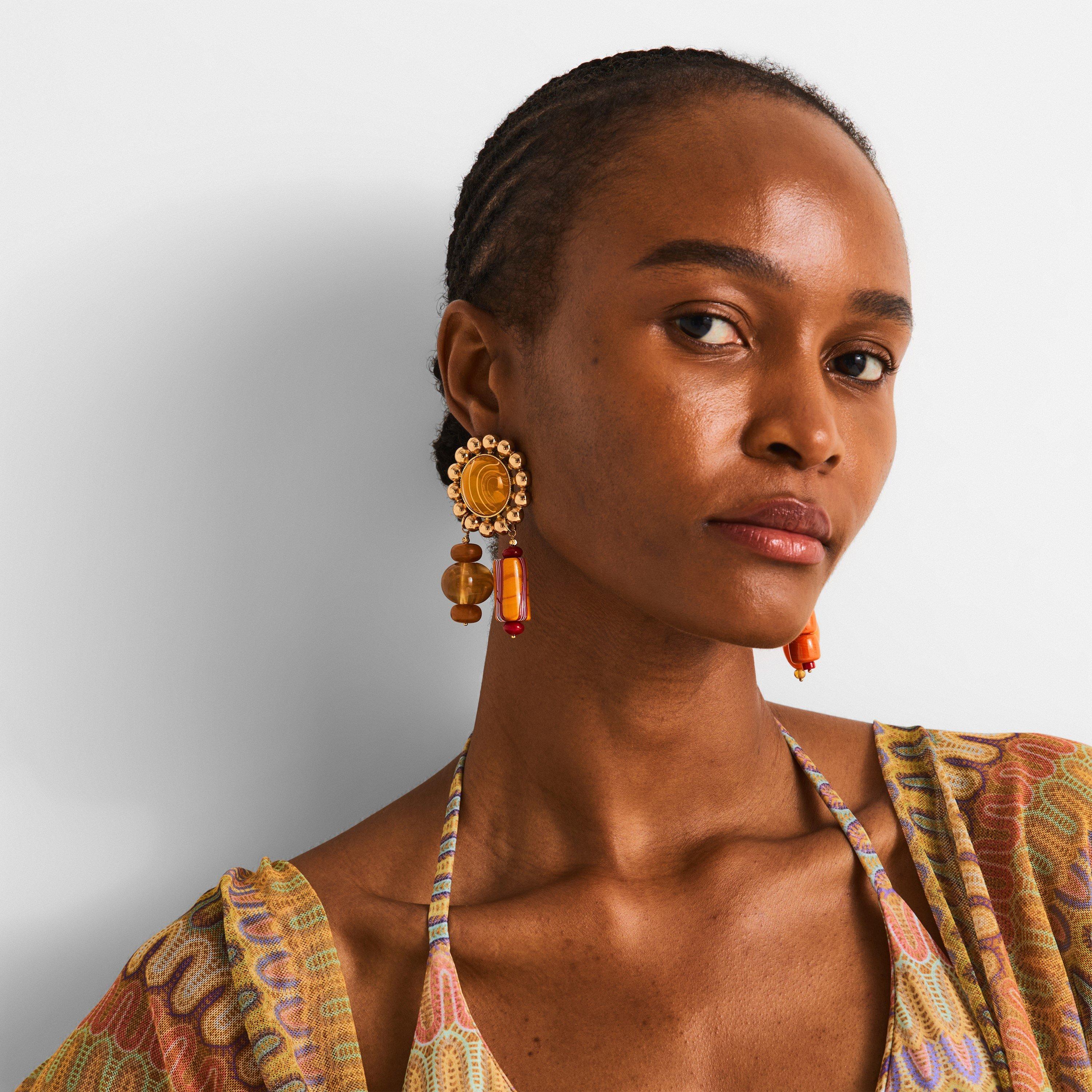 Orange - Desierto - Women's Antoniette Drop Earrings - 3