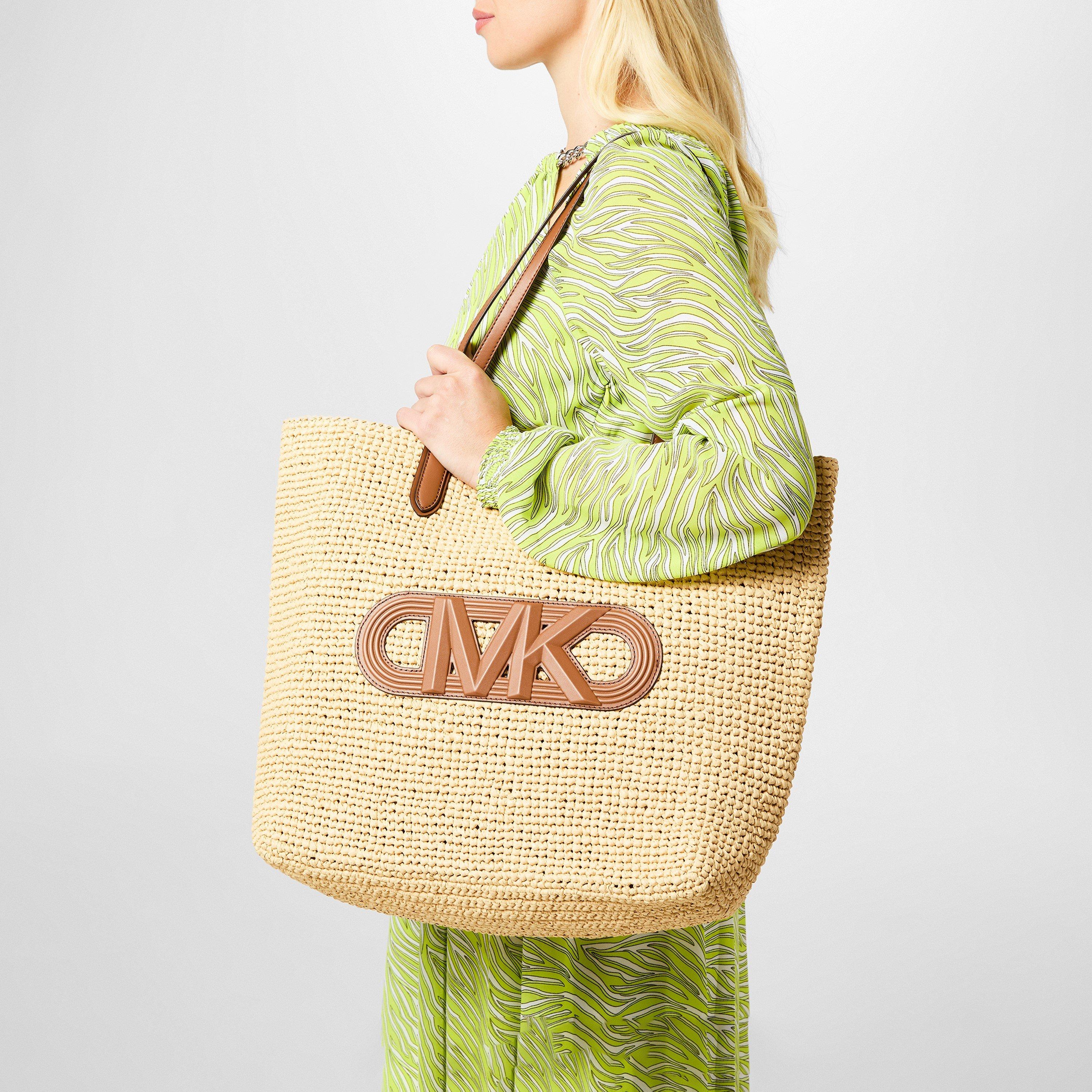 Nat/Lugg - MICHAEL Michael Kors - Women's Eliza Woven Straw Tote Bags - 2