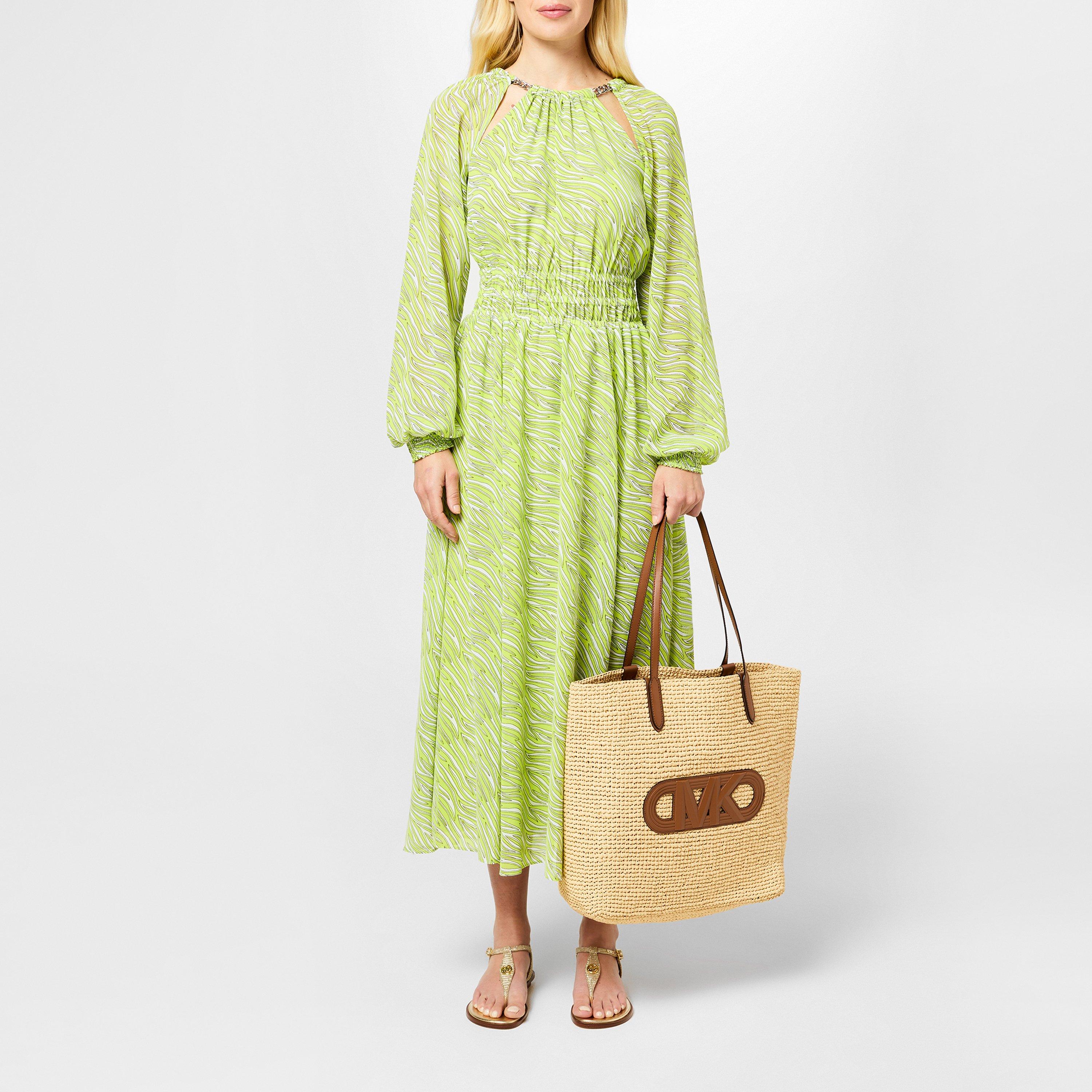 Nat/Lugg - MICHAEL Michael Kors - Women's Eliza Woven Straw Tote Bags - 5