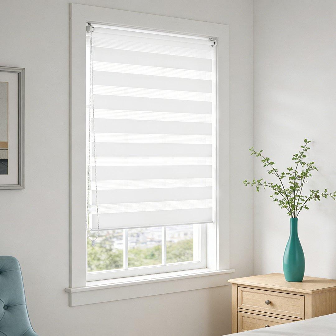 White - LIFE IDEAS - Zebra Roller Shades Blinds - 2