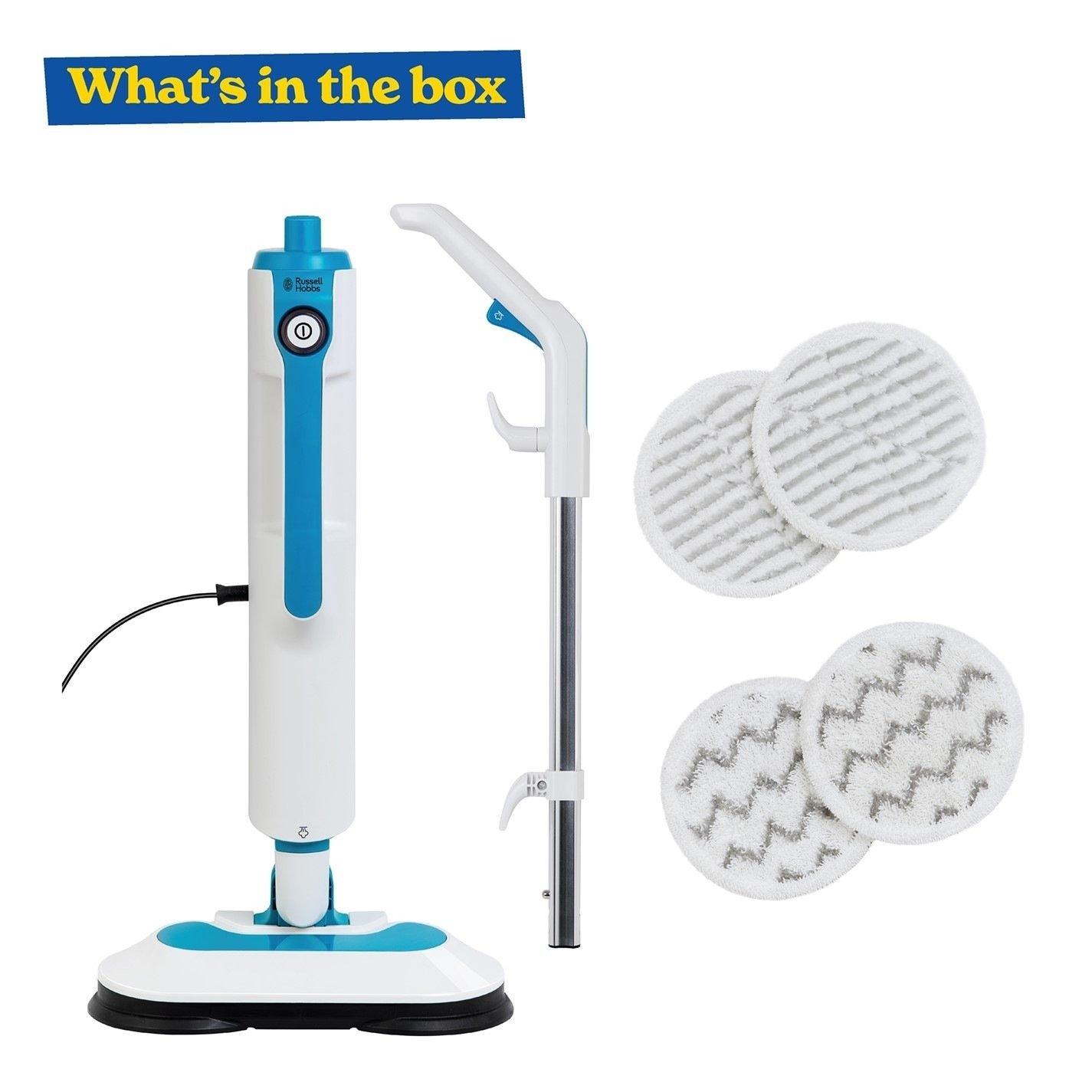 White & Teal - Russell Hobbs - RHSFP7001 Floor Polisher & Steamer - 12
