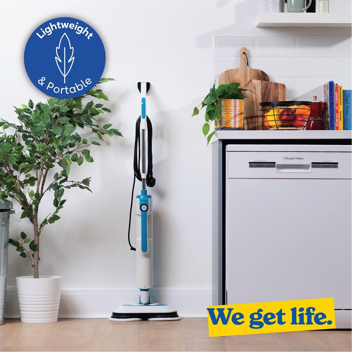White & Teal - Russell Hobbs - RHSFP7001 Floor Polisher & Steamer - 9