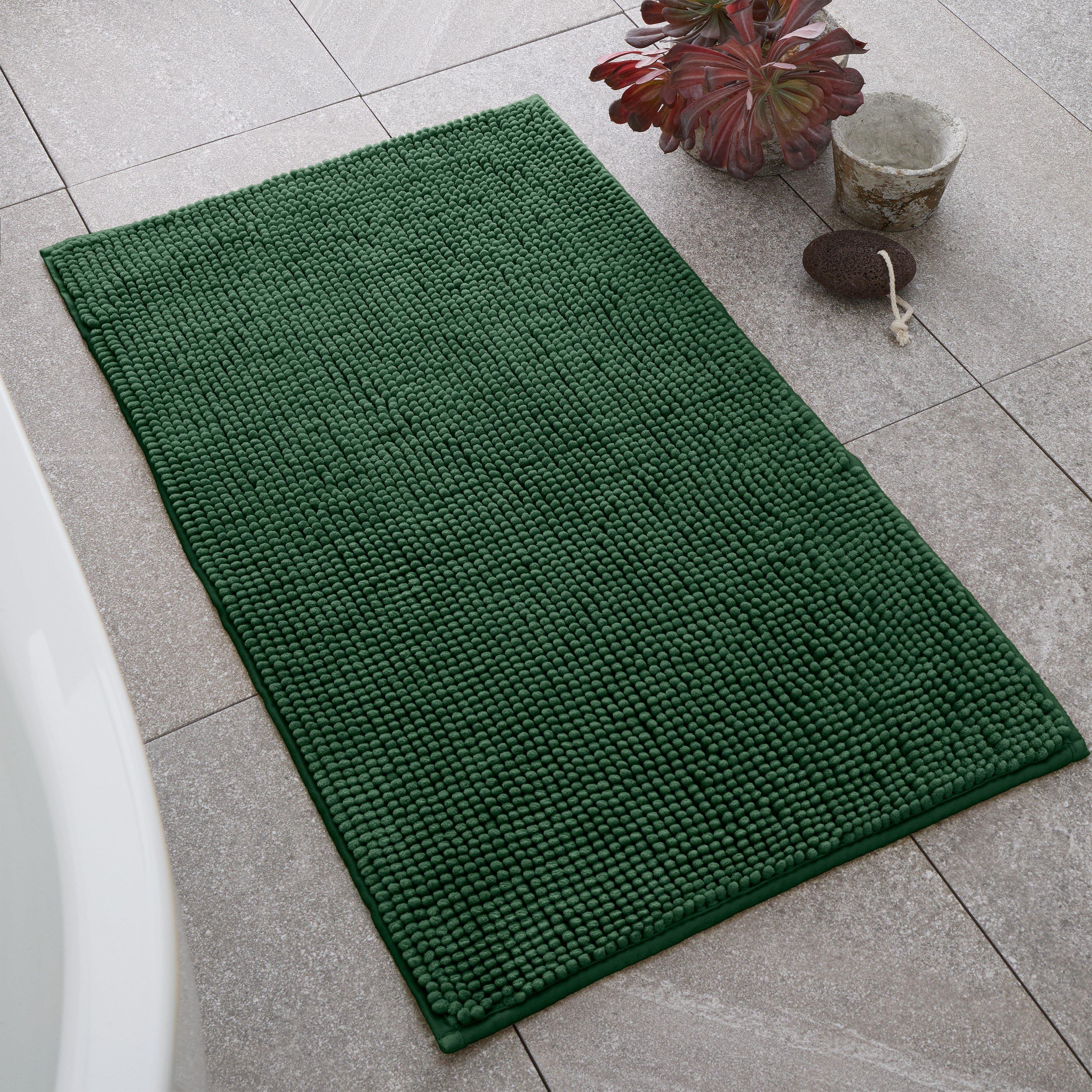 Catherine Lansfield  Bobble Bath Mat - Dark Green - 50x80cm