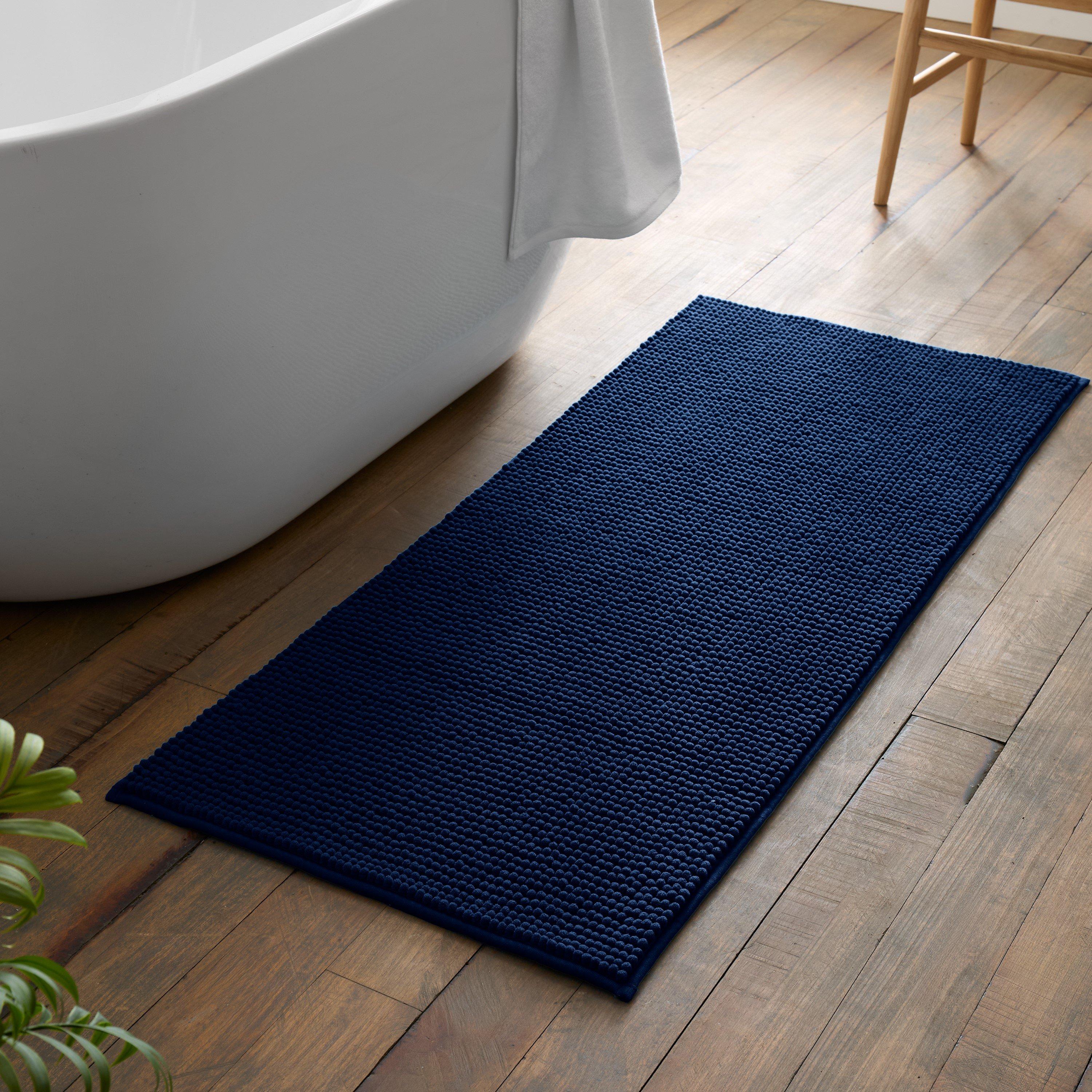 Catherine Lansfield  Bobble Bath Mat - Navy - 50x120cm