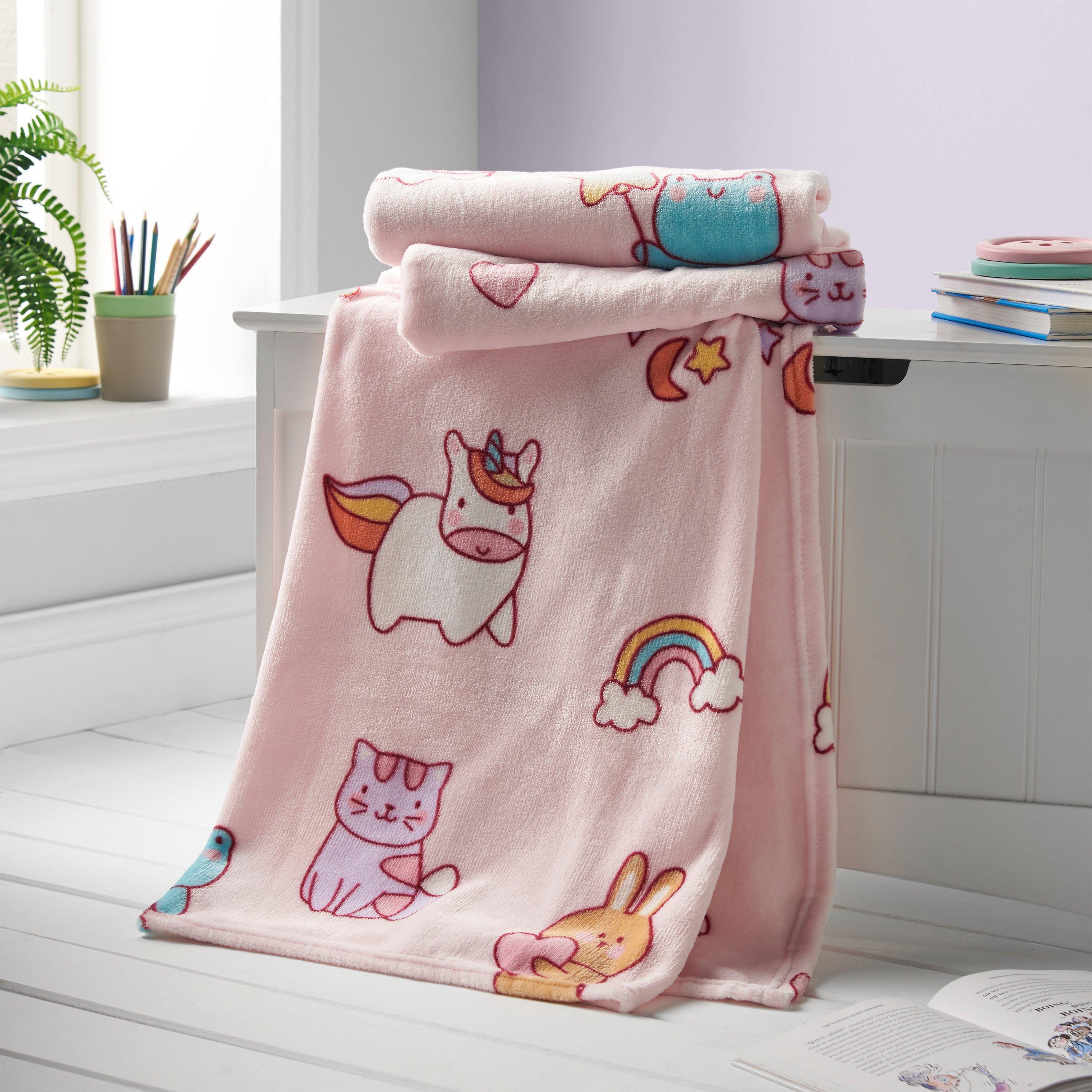 Pink - Catherine Lansfield Kids - Forever Together Sofa Throw - 1