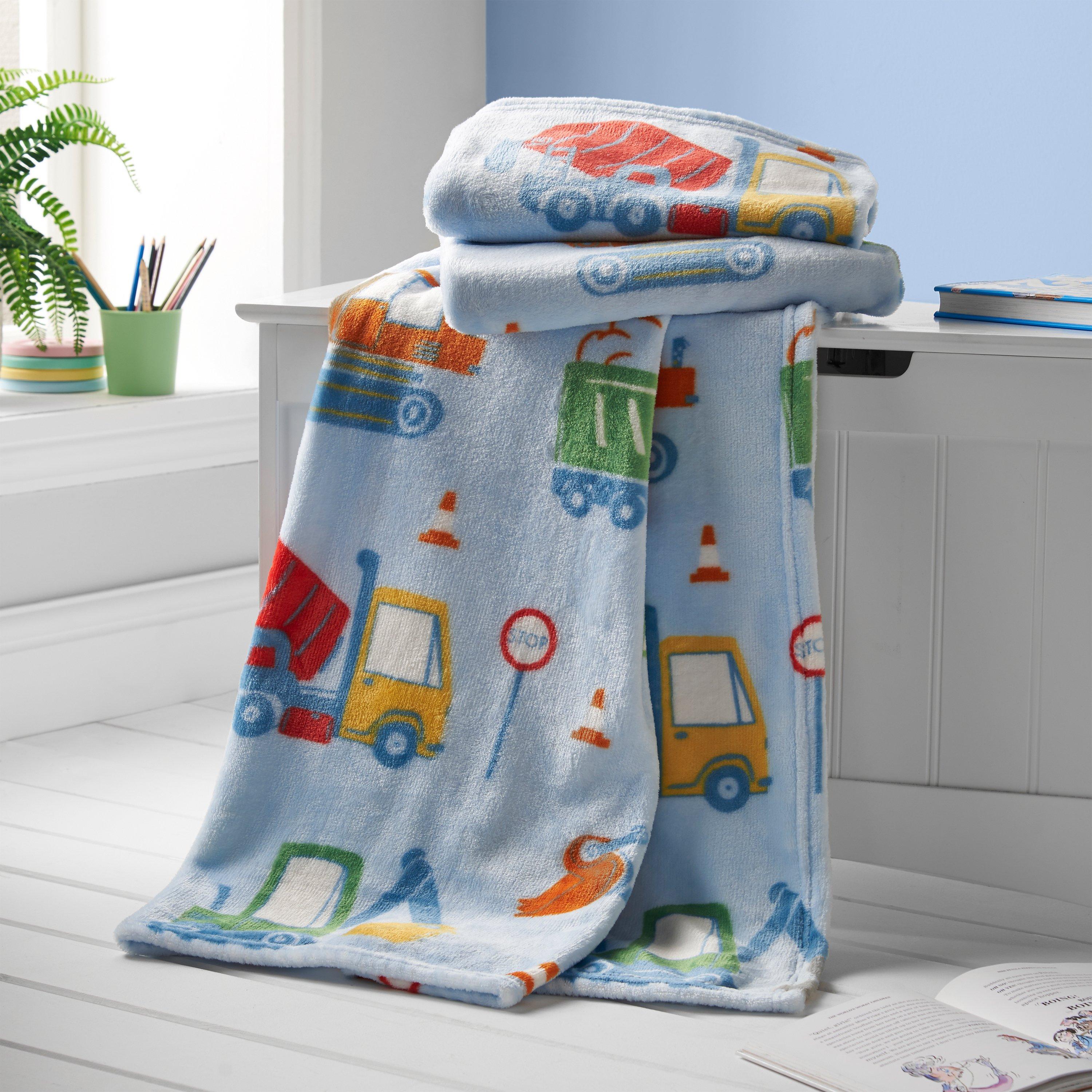 Blue - Catherine Lansfield Kids - Digger Dreams Sofa Throw - 1