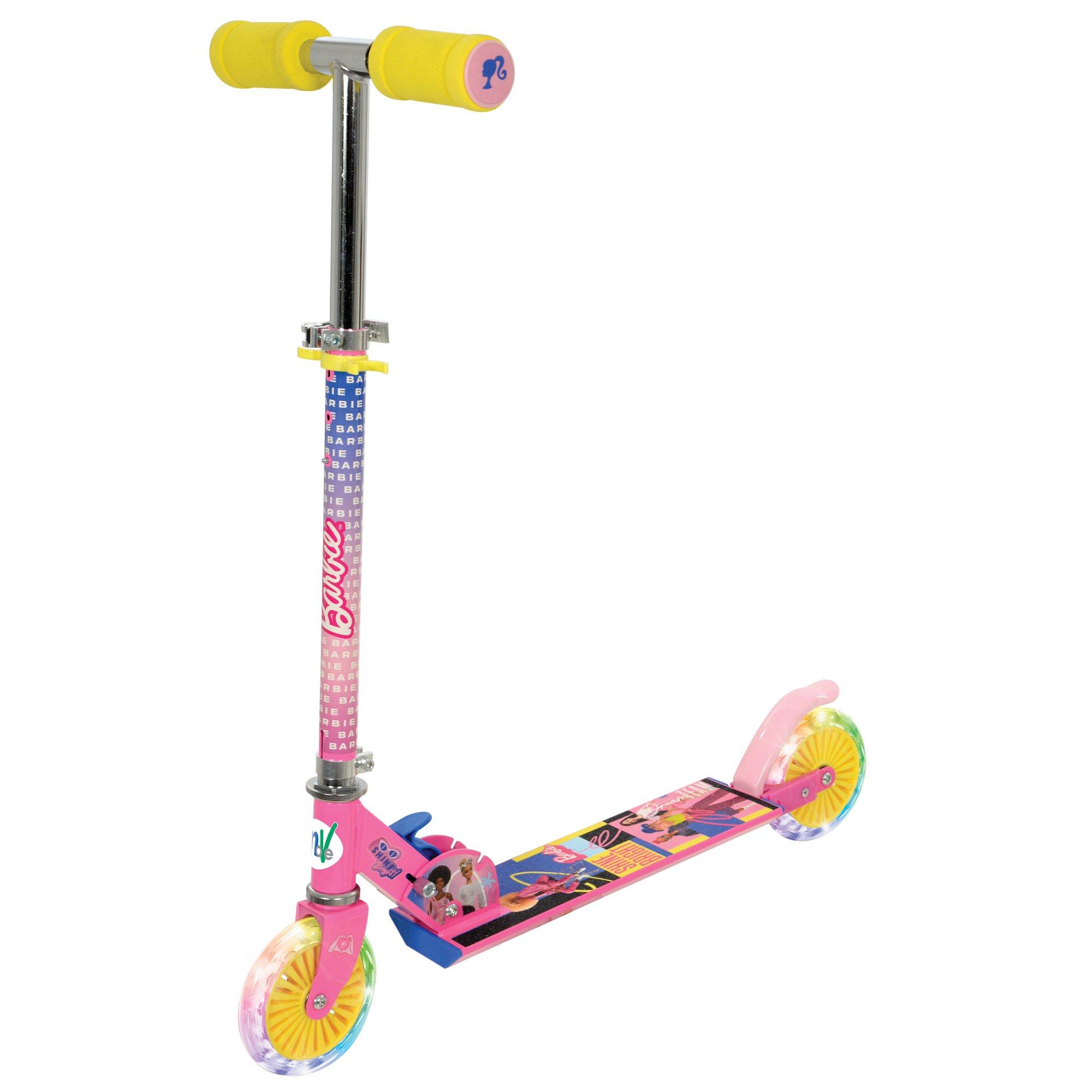 Multicoloured - Barbie - Barbie Folding Inline Scooter with Light Up Wheels - 1