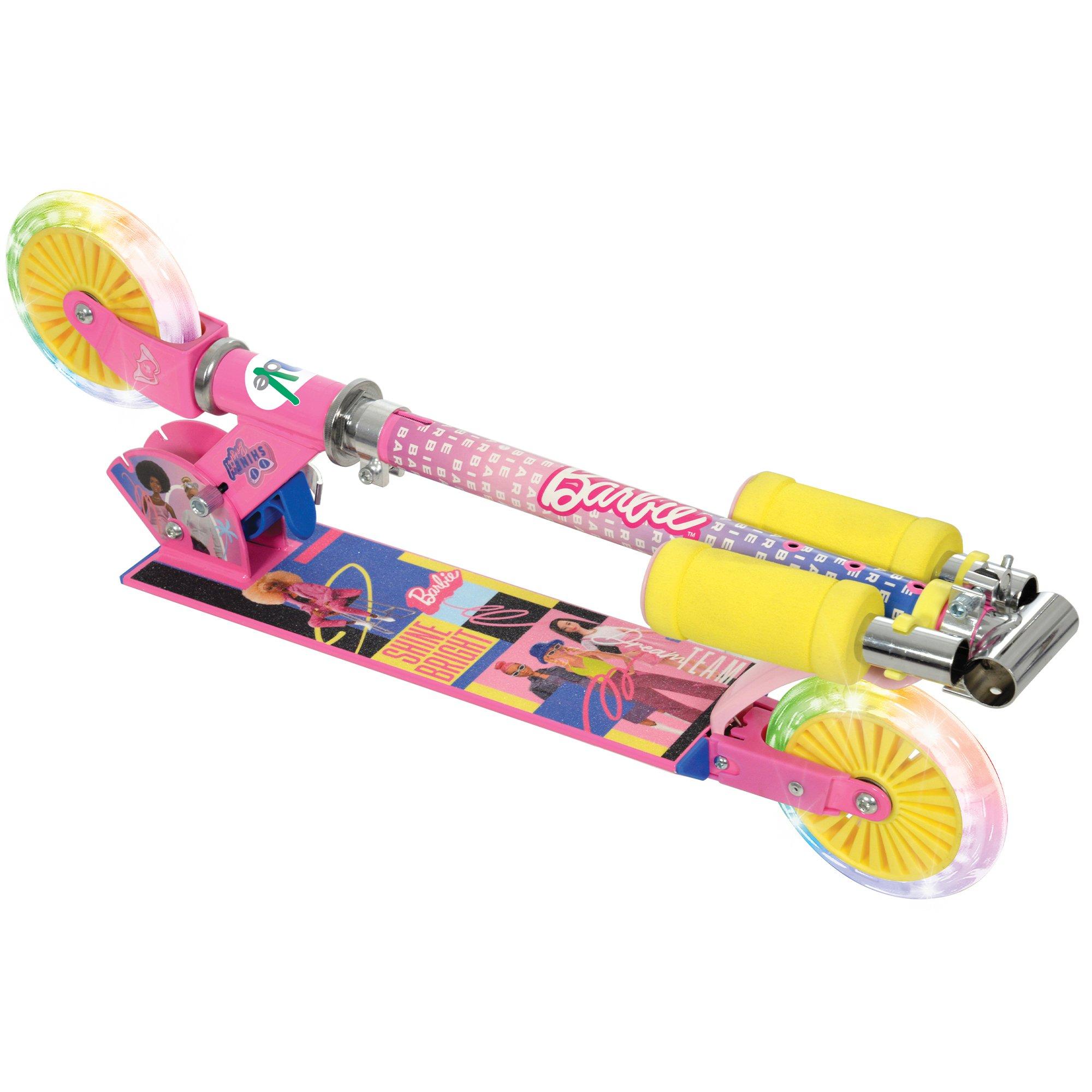 Multicoloured - Barbie - Barbie Folding Inline Scooter with Light Up Wheels - 2
