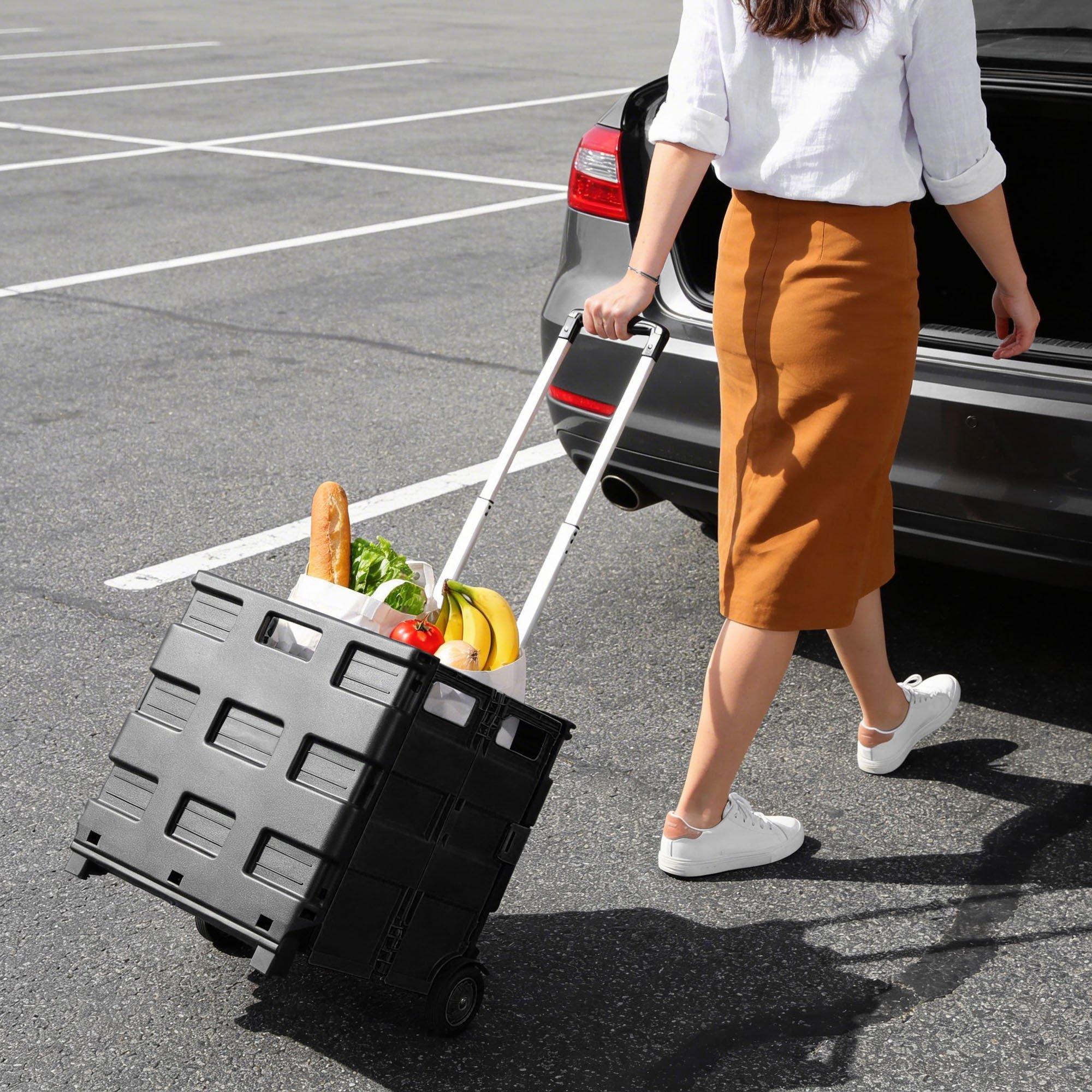 Black - Streetwize - Deluxe Foldable Shopping Trolley with Lid - 4