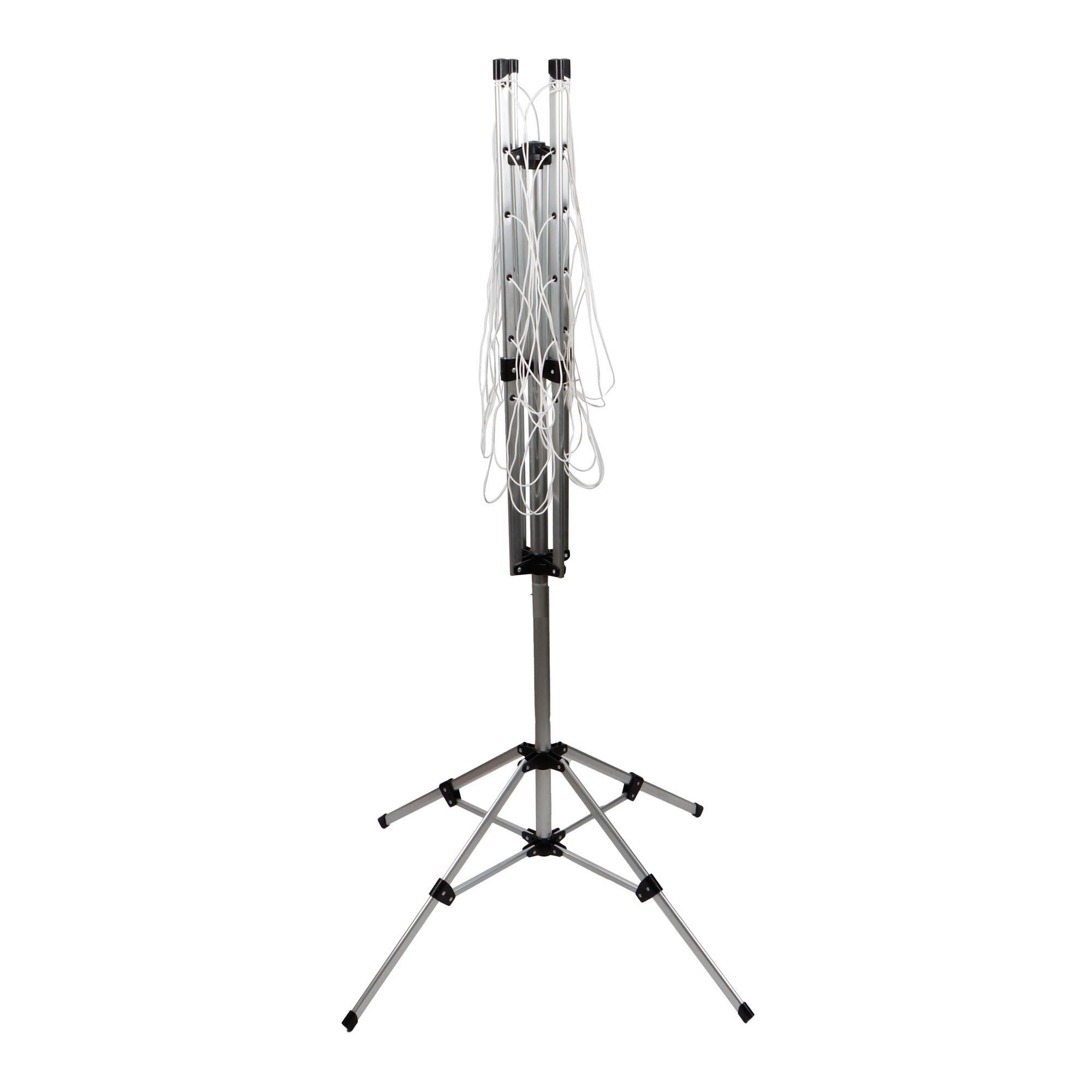 Silver/Black - Streetwize - 4 Arm Rotary Clothes Airer with Pegs - 8