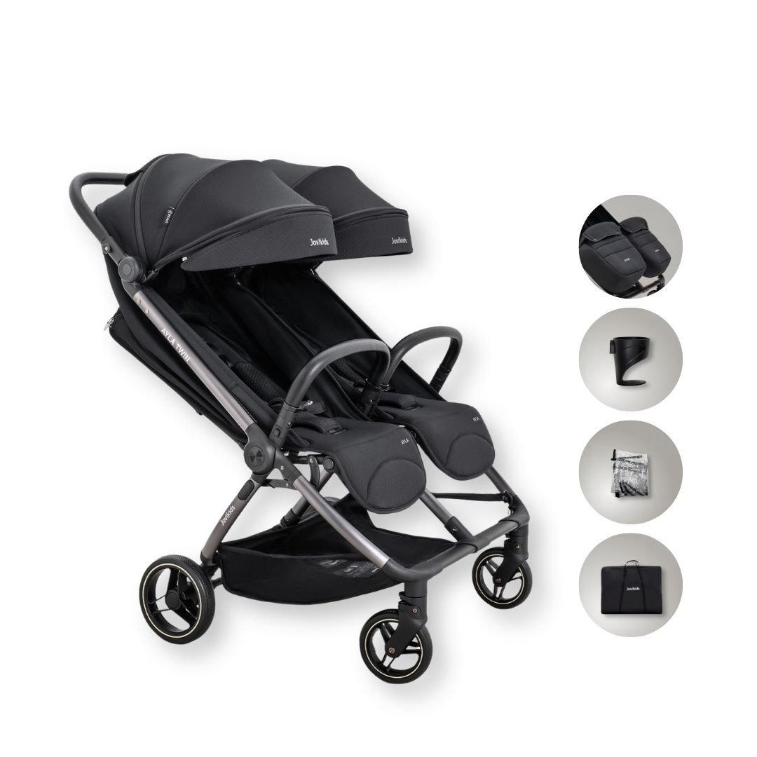 Jovikids  Urban Black Ayla Twin Stroller - 1