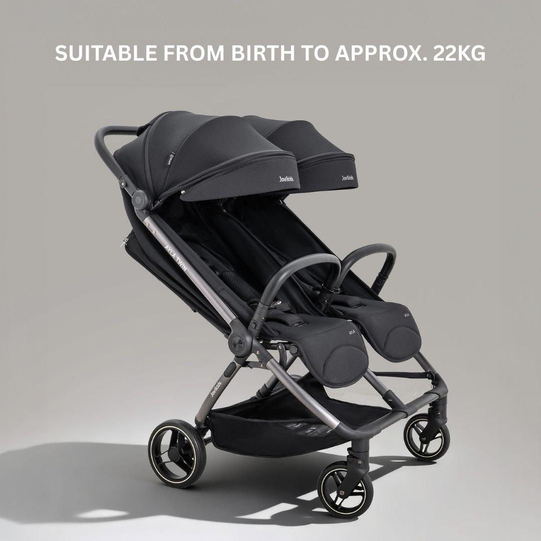 Urban Black - JoviKids - JoviKids Ayla Twin Stroller - Urban Black - 2