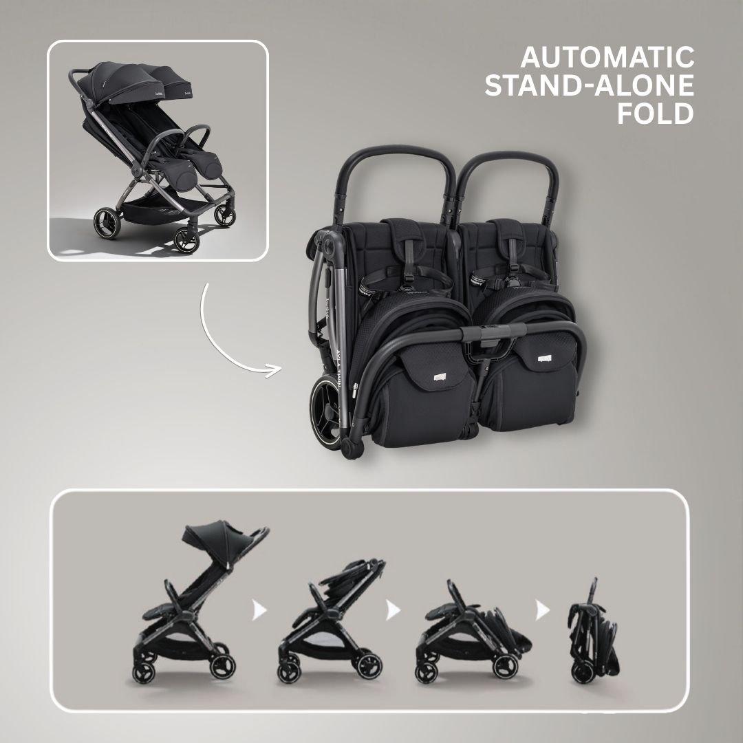 Urban Black - JoviKids - JoviKids Ayla Twin Stroller - Urban Black - 3