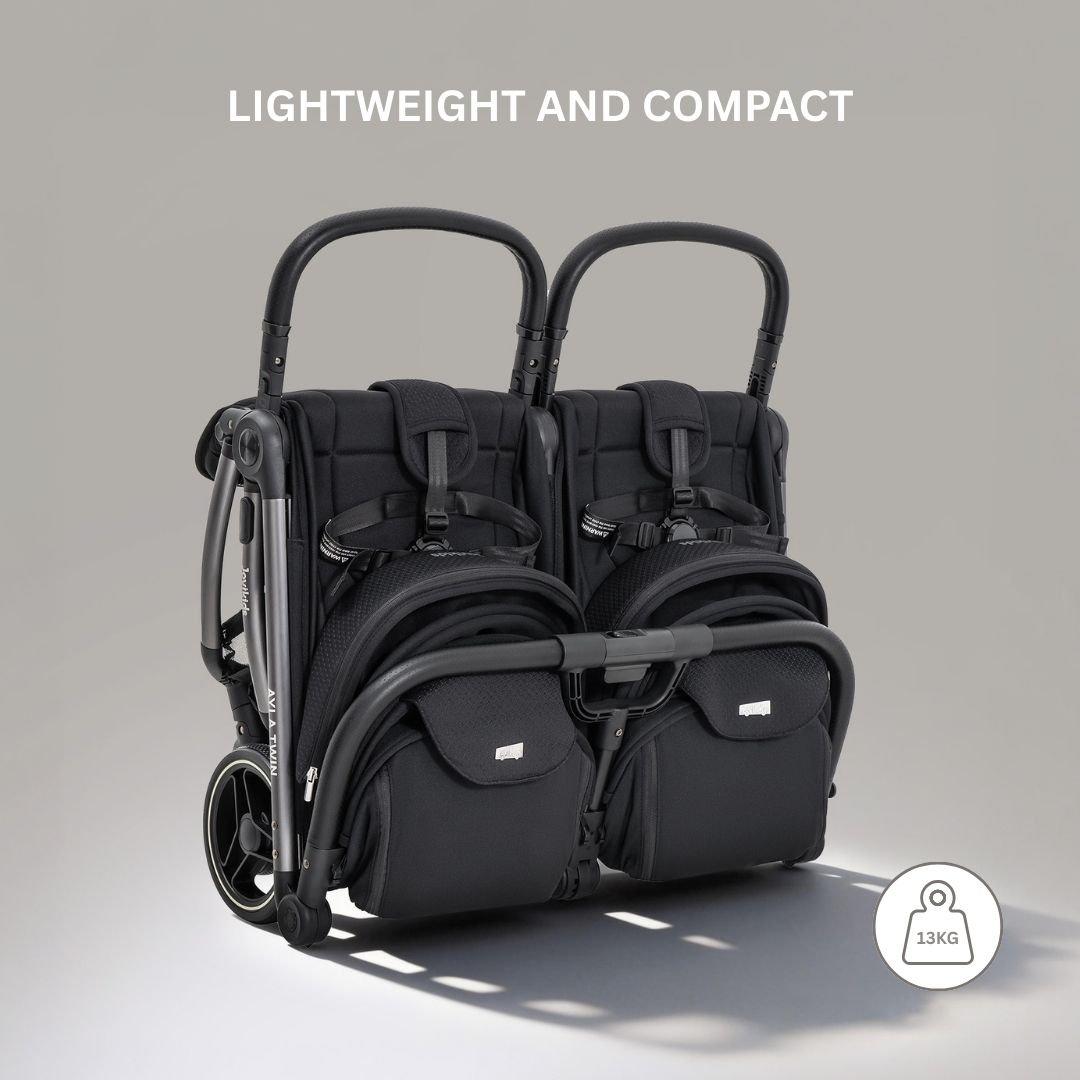 Urban Black - JoviKids - JoviKids Ayla Twin Stroller - Urban Black - 4