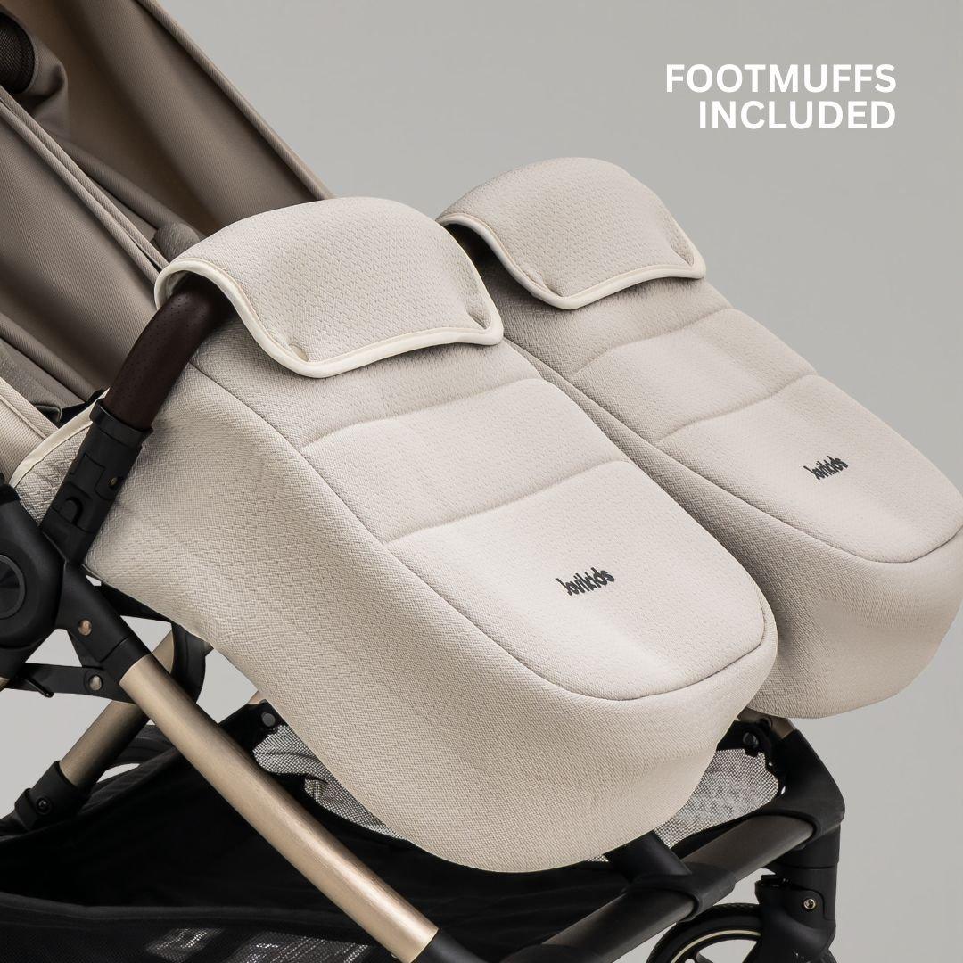 Dawn Beige - JoviKids - JoviKids Ayla Twin Stroller - Dawn Beige - 14