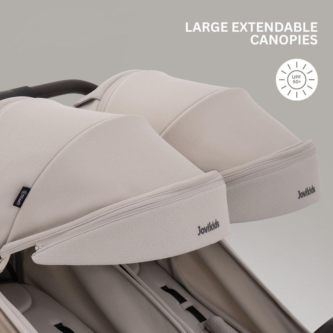 Dawn Beige - JoviKids - JoviKids Ayla Twin Stroller - Dawn Beige - 6