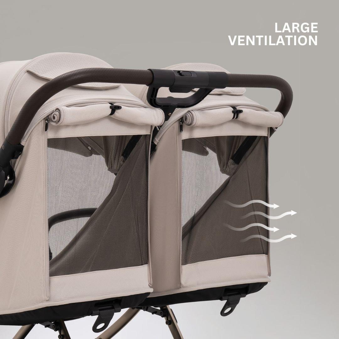 Dawn Beige - JoviKids - JoviKids Ayla Twin Stroller - Dawn Beige - 8