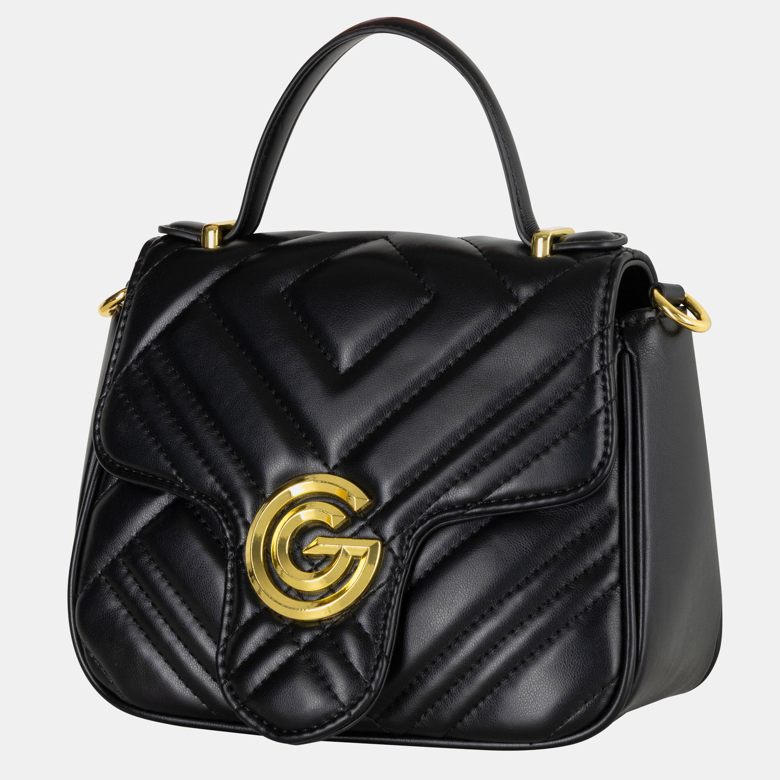 BLACK - GABRIELLA G BY GABRIELLA GUCCI - Women's Katty Flap Faux Leather Top-Handle Bag - 2