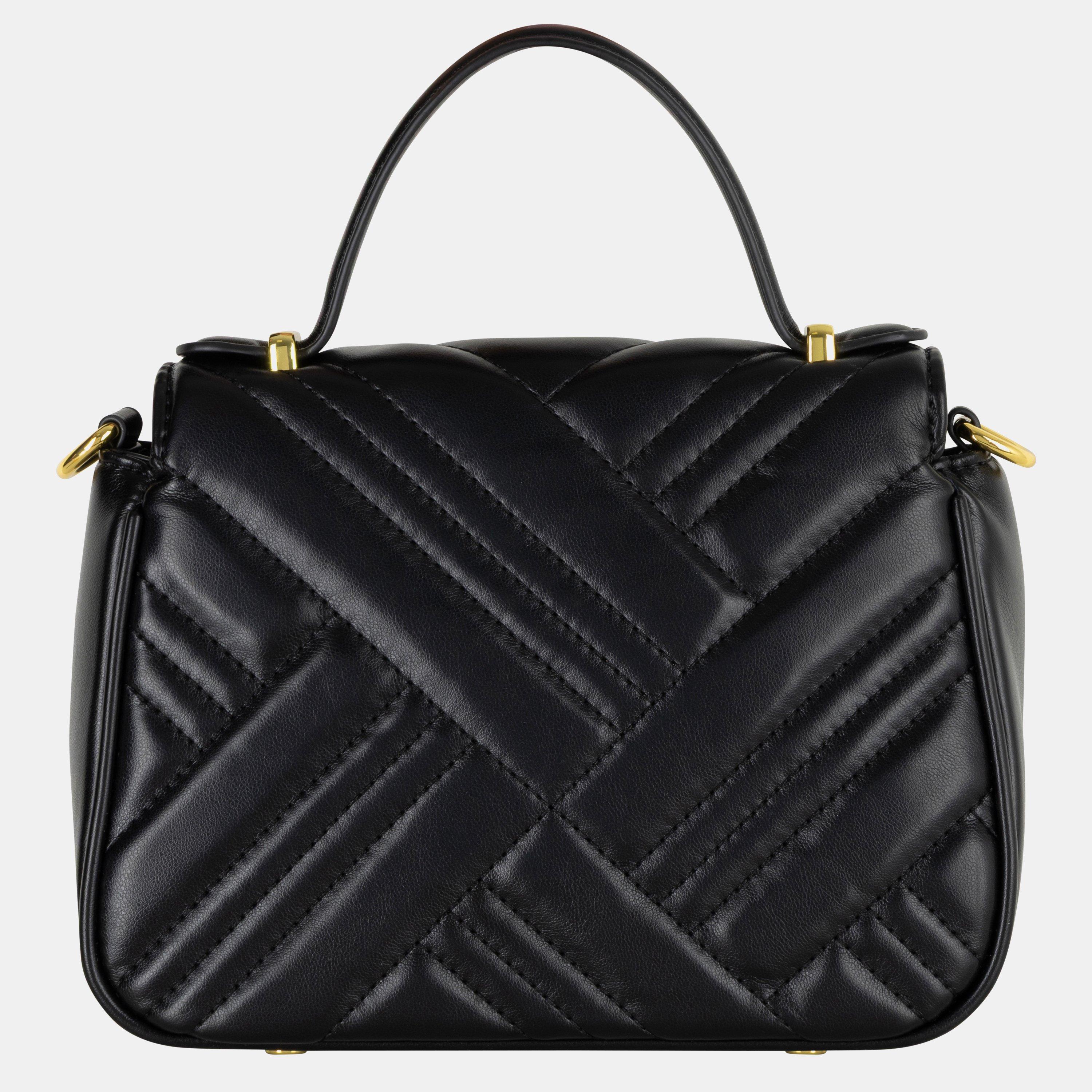 BLACK - GABRIELLA G BY GABRIELLA GUCCI - Women's Katty Flap Faux Leather Top-Handle Bag - 3