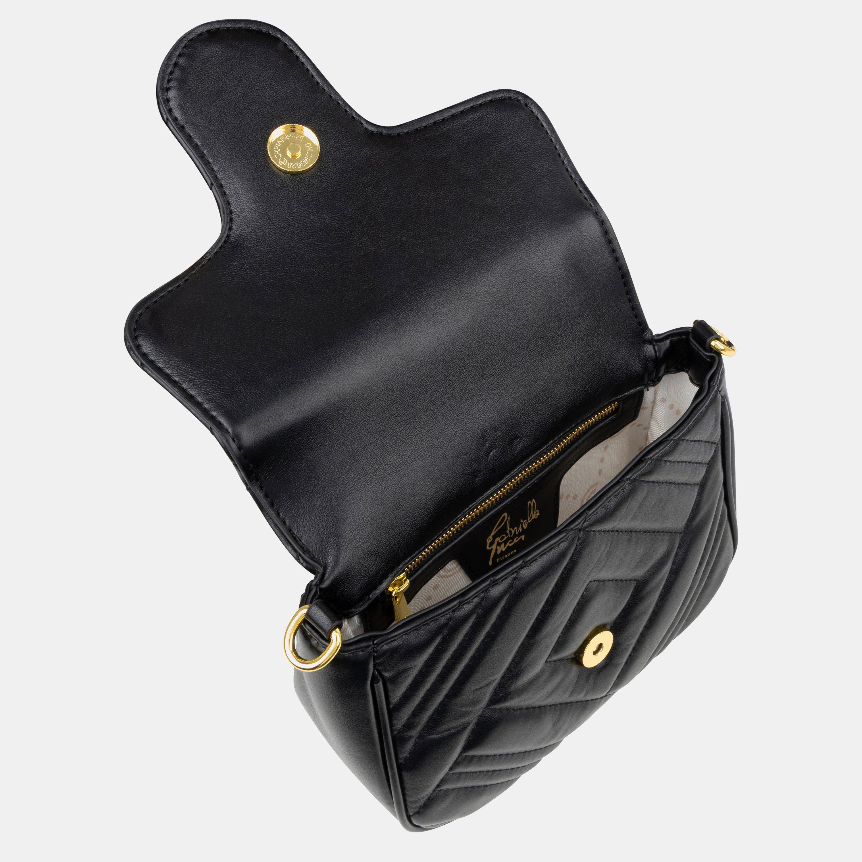 BLACK - GABRIELLA G BY GABRIELLA GUCCI - Women's Katty Flap Faux Leather Top-Handle Bag - 5