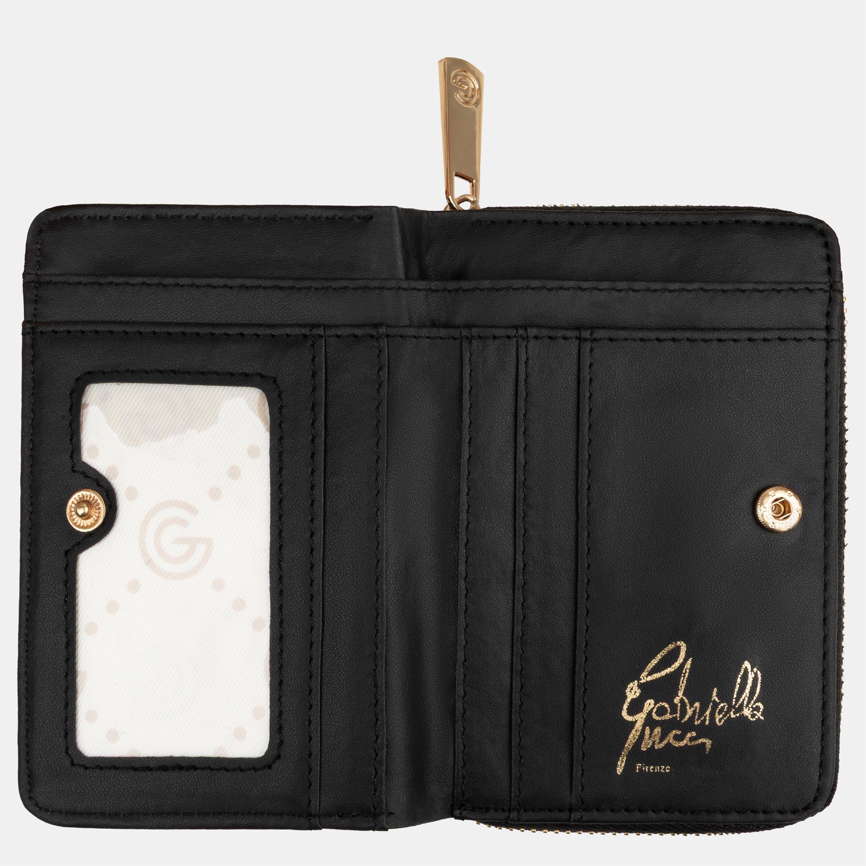 BLACK - GABRIELLA G BY GABRIELLA GUCCI - Women's Chiara Small Faux Leather Zip-Around Purse - 4
