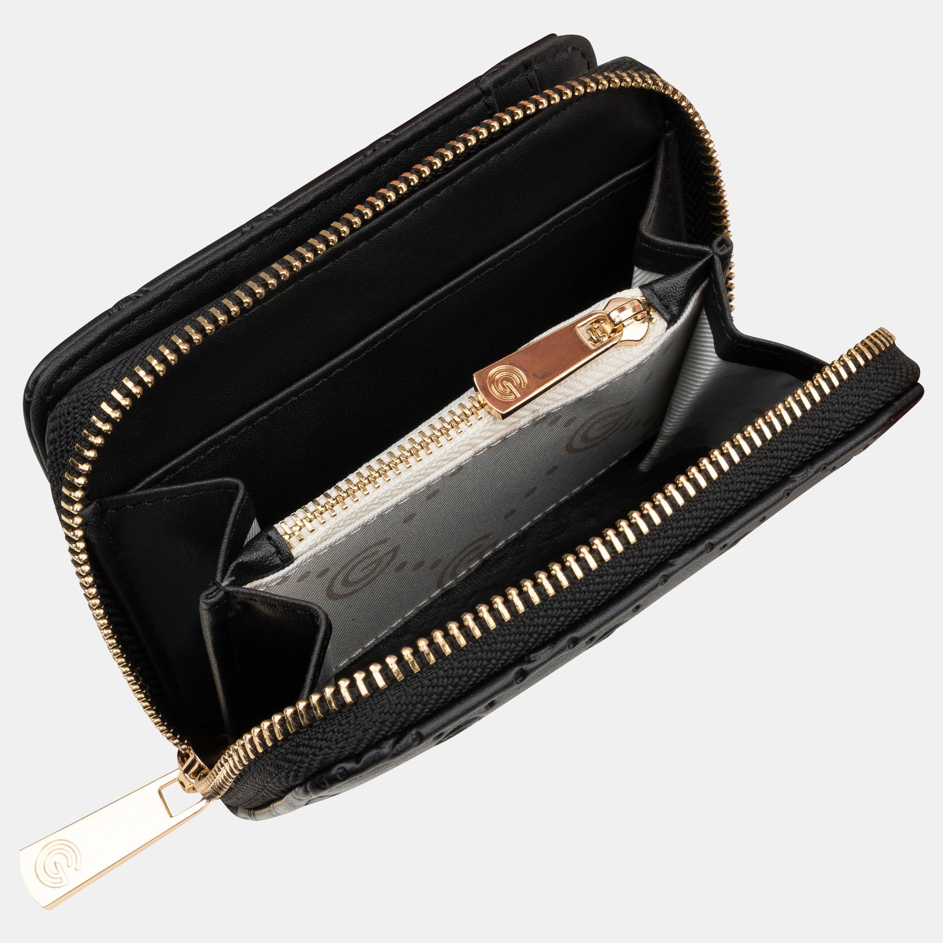 BLACK - GABRIELLA G BY GABRIELLA GUCCI - Women's Chiara Small Faux Leather Zip-Around Purse - 5