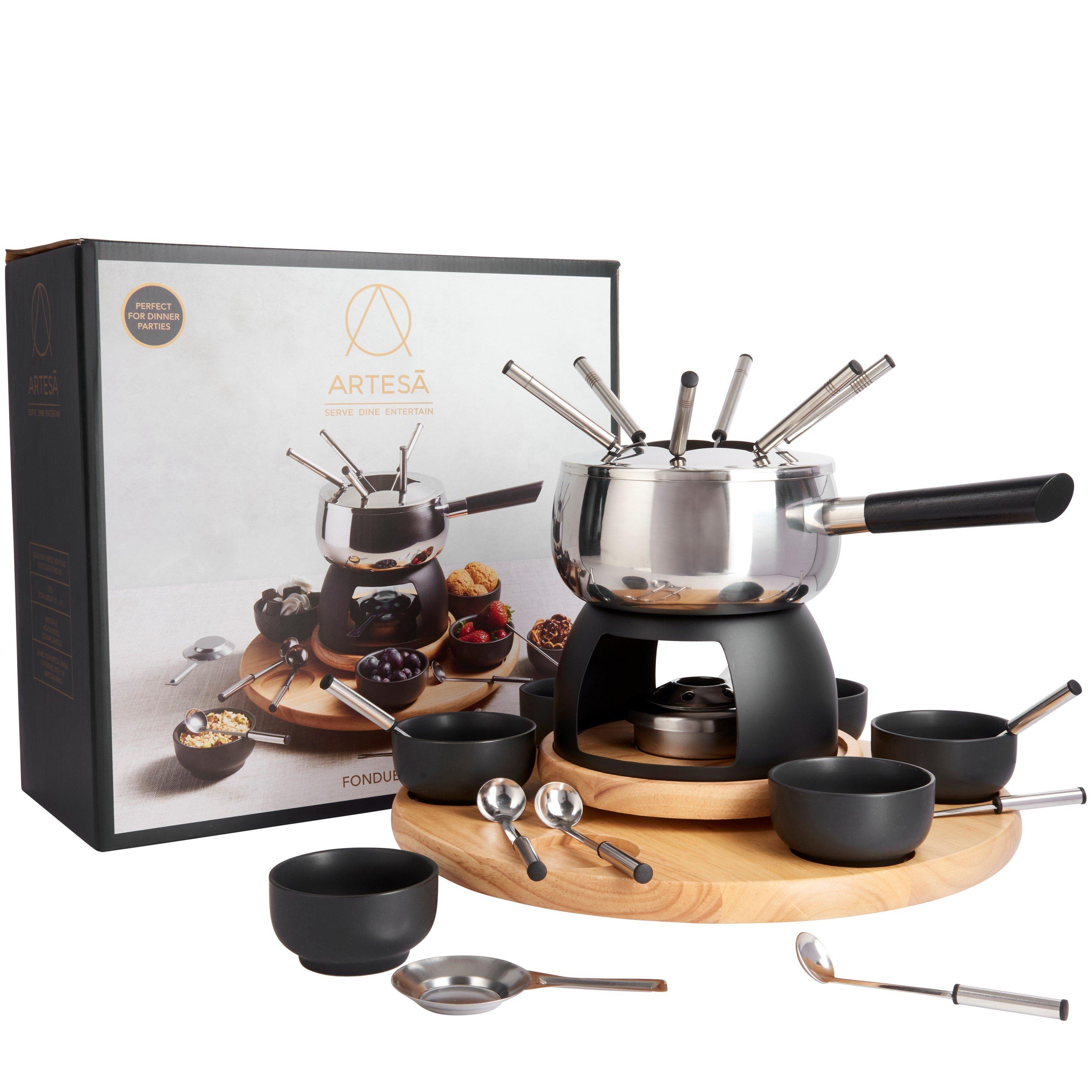 Silver - Artesa - Artesa Six Person Party Fondue Set - 1