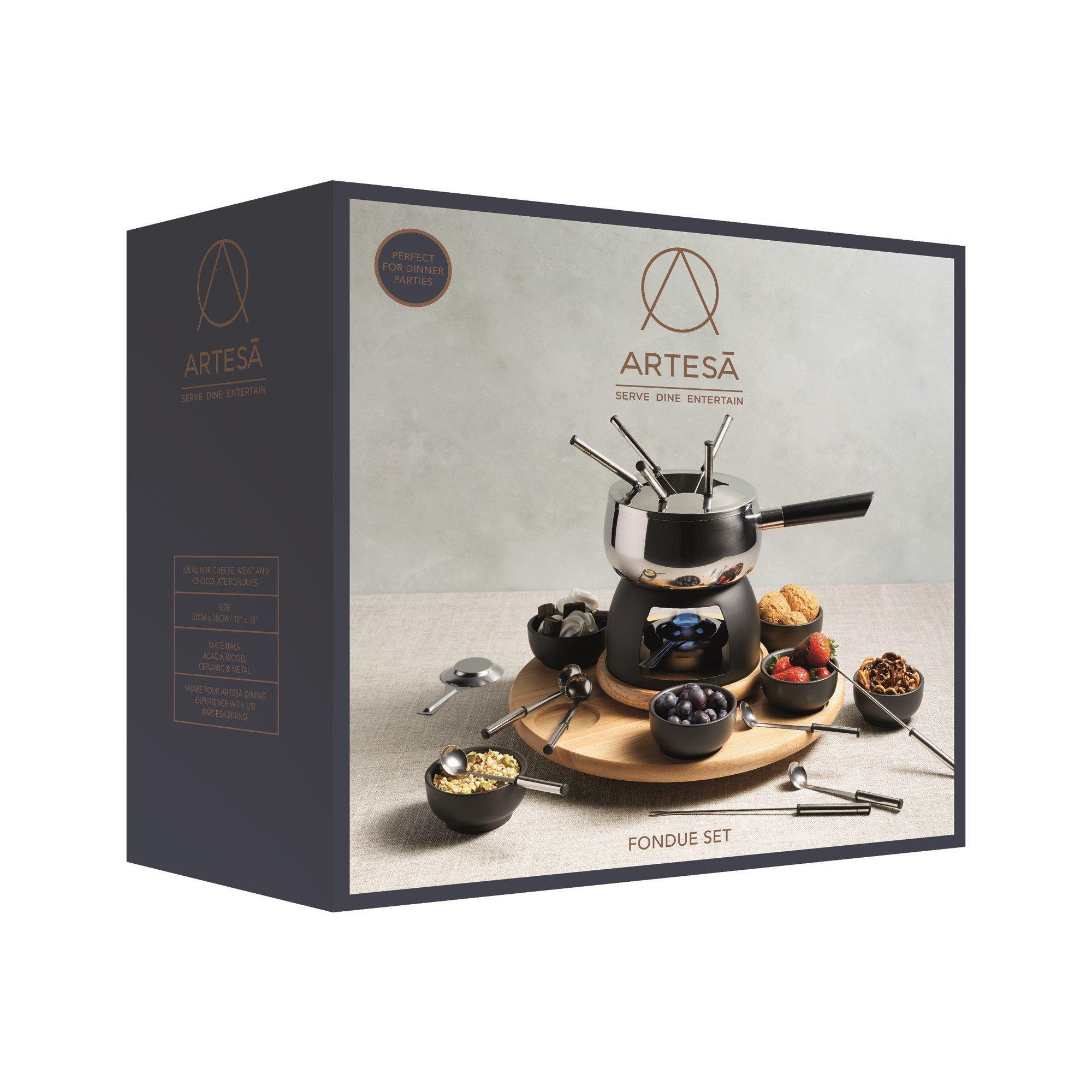 Silver - Artesa - Artesa Six Person Party Fondue Set - 2