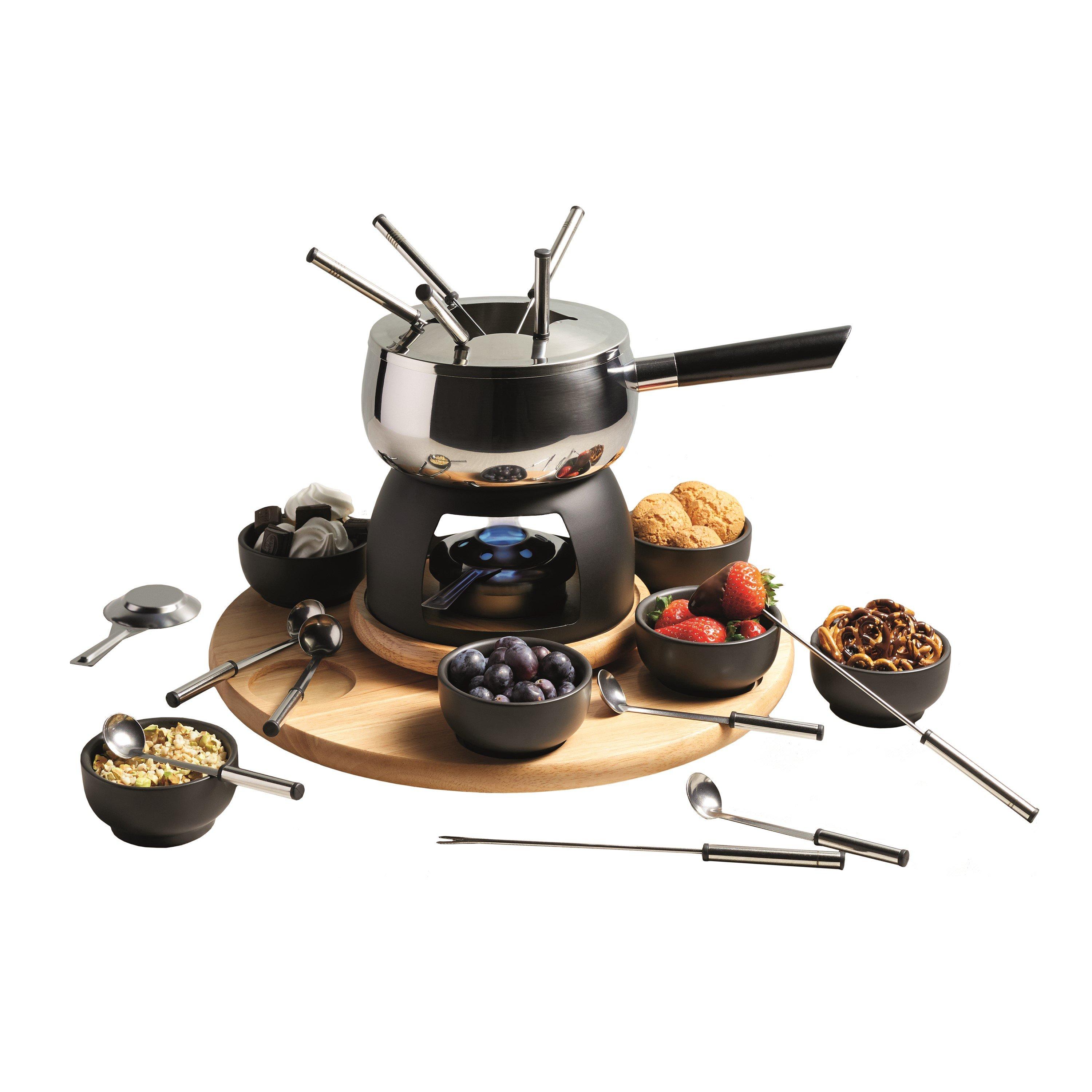 Silver - Artesa - Artesa Six Person Party Fondue Set - 3