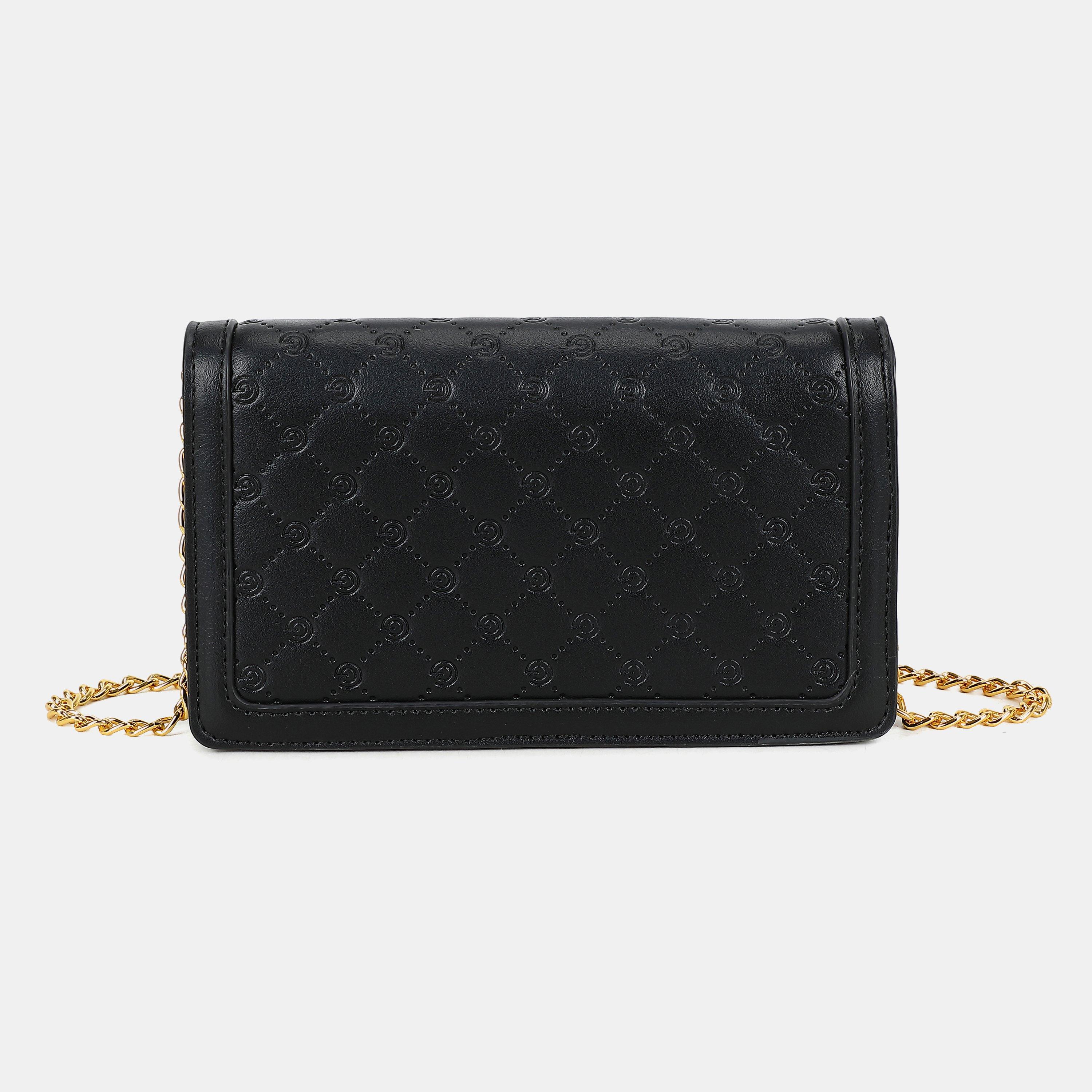BLACK - GABRIELLA G BY GABRIELLA GUCCI - Women's Queen Embossed Wallet on Chain - 4