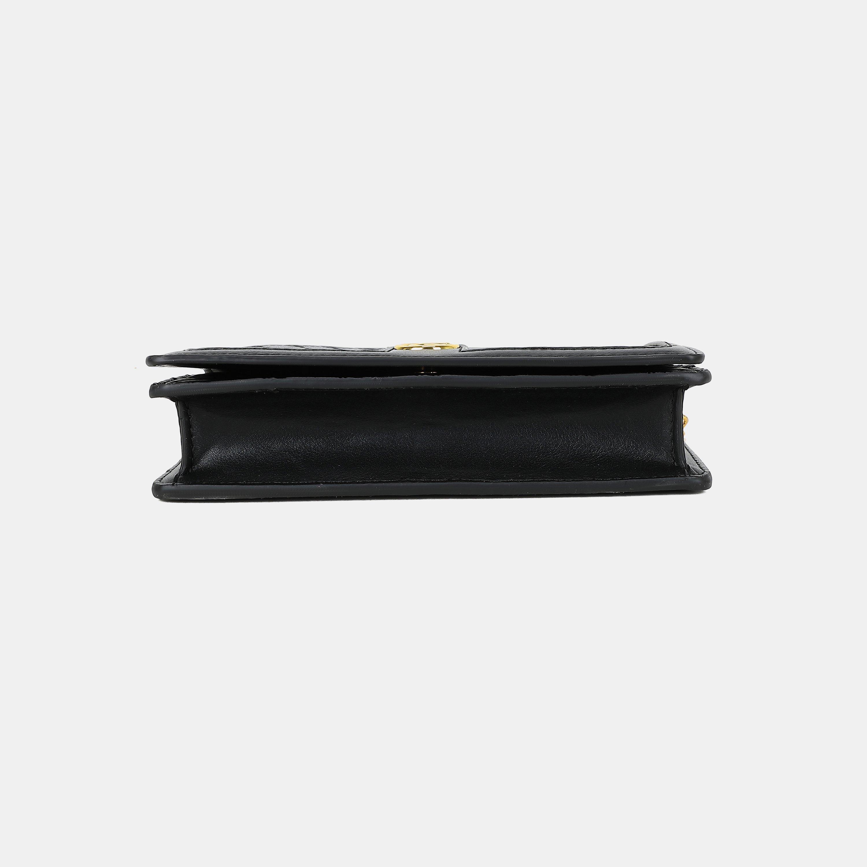 BLACK - GABRIELLA G BY GABRIELLA GUCCI - Women's Queen Embossed Wallet on Chain - 5