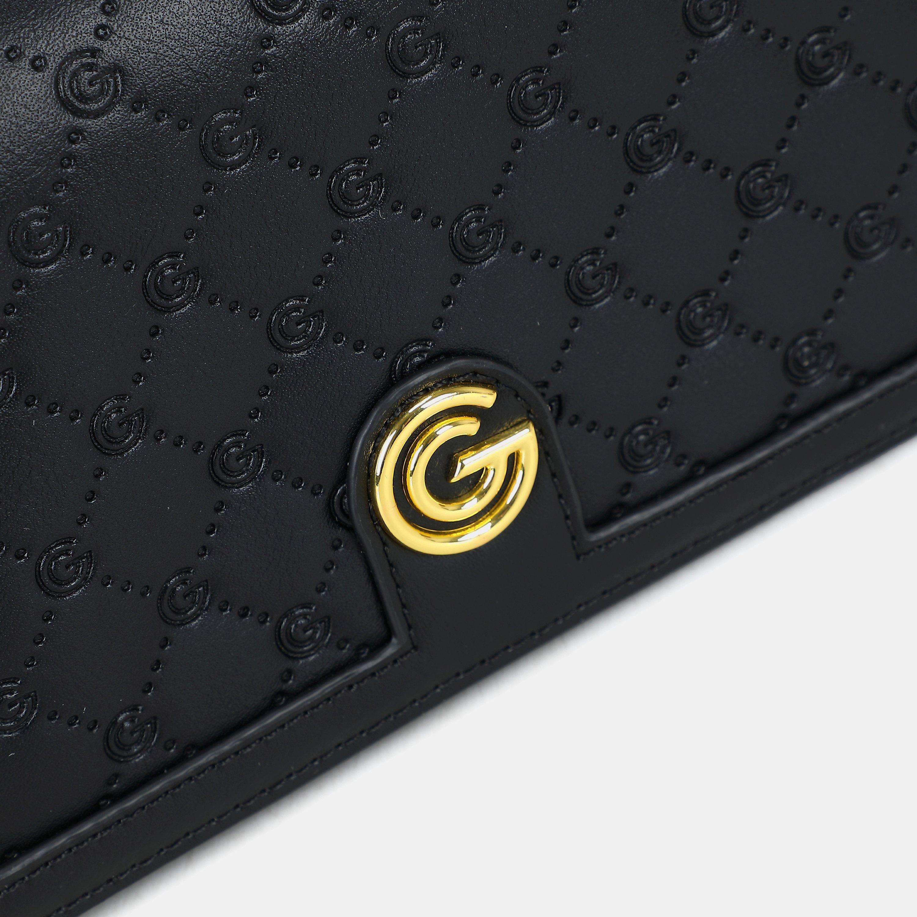 BLACK - GABRIELLA G BY GABRIELLA GUCCI - Women's Queen Embossed Wallet on Chain - 6
