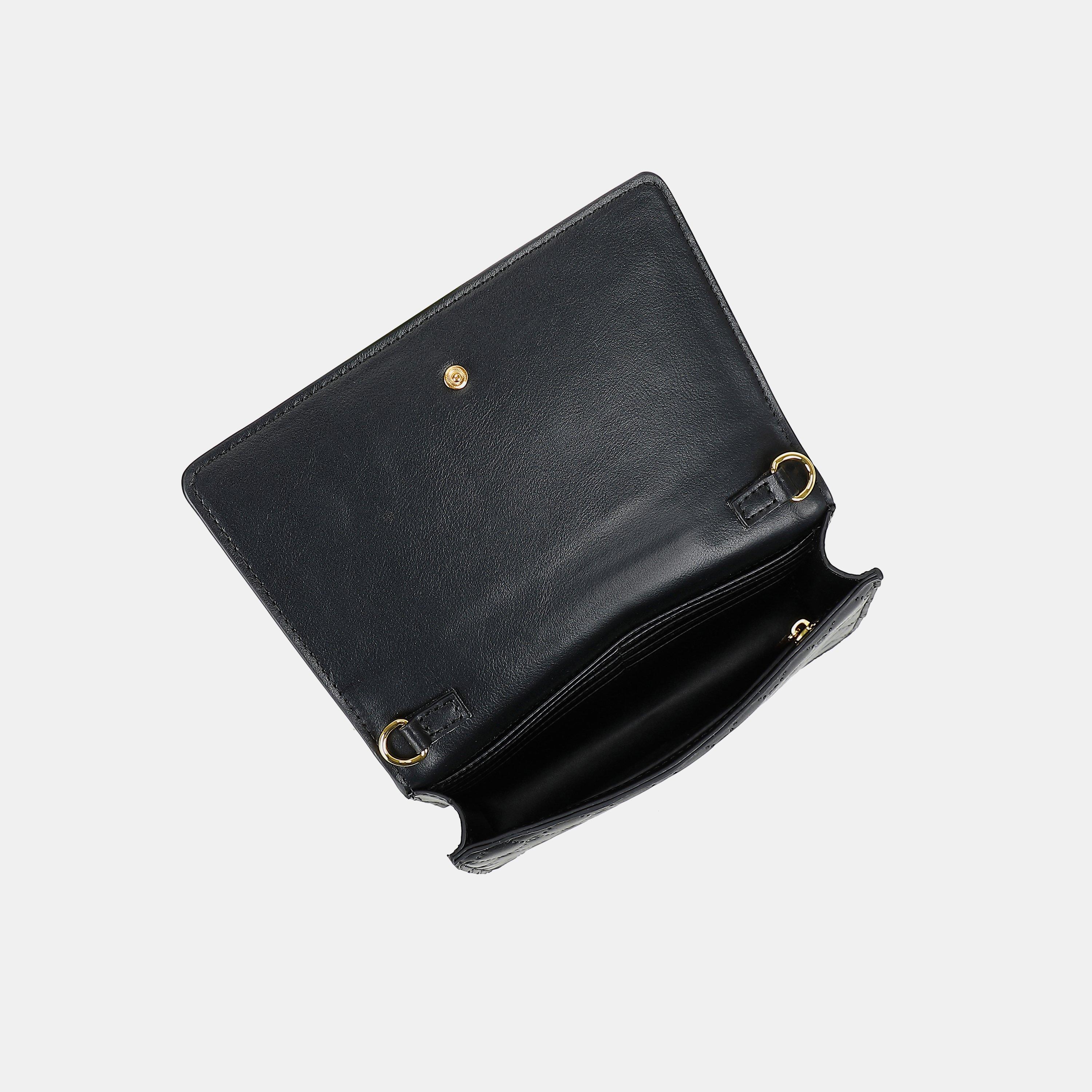 BLACK - GABRIELLA G BY GABRIELLA GUCCI - Women's Queen Embossed Wallet on Chain - 7