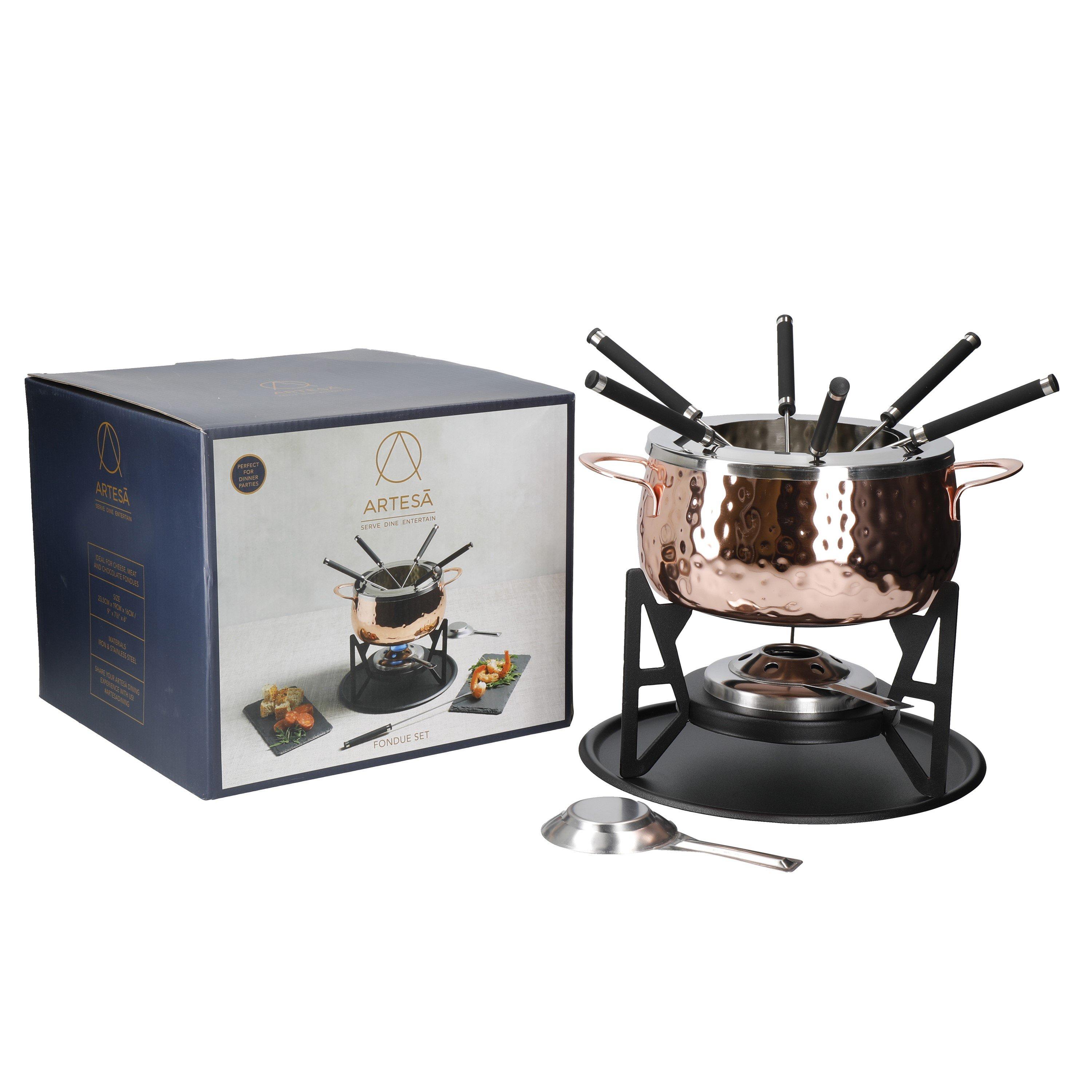 Gold - Artesa - Artesa Hand Finished Copper Effect Fondue Set - 4
