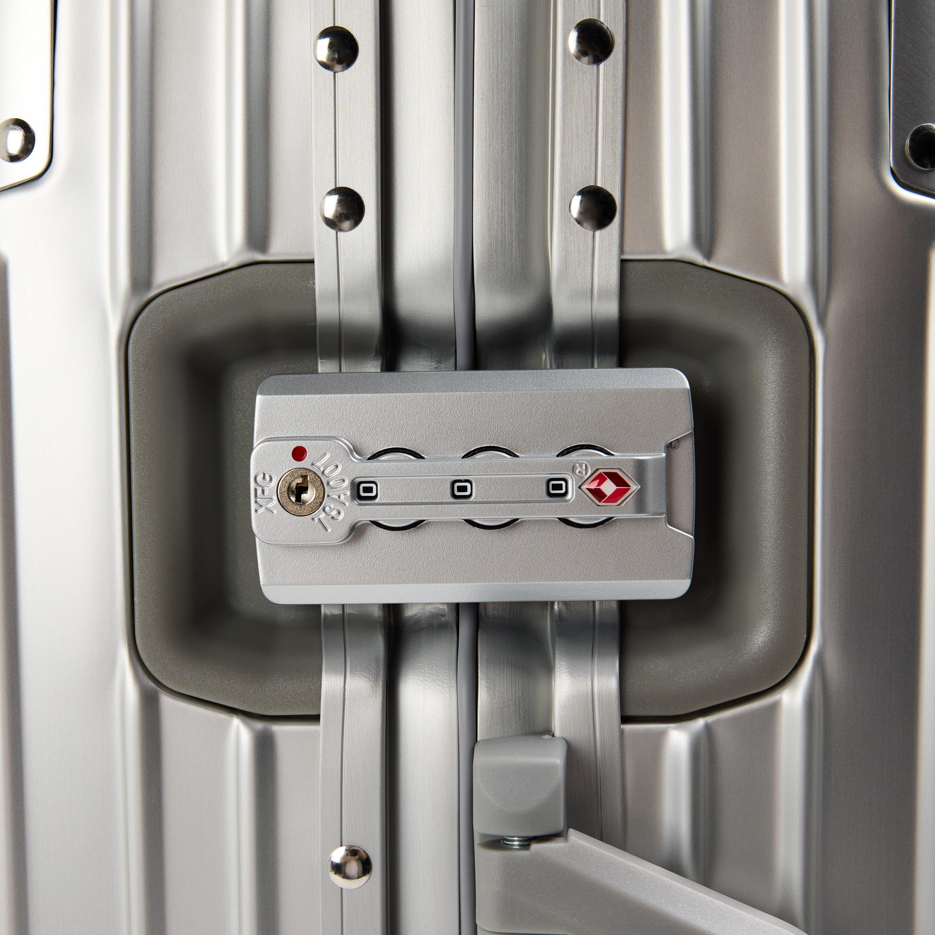 Silver - BELIER - Men's Small Hard Suitcase - 5