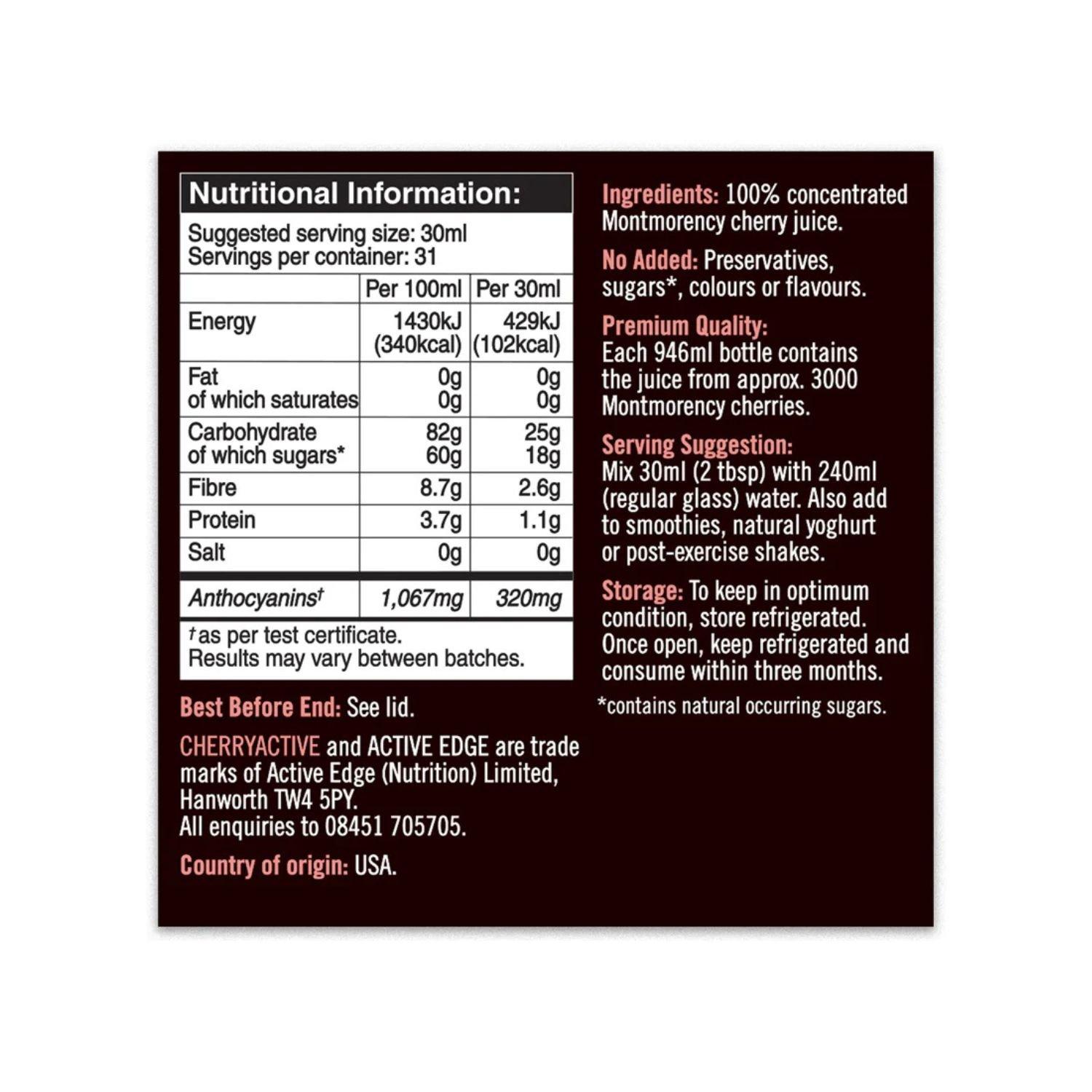 Neutral - Cherry Active - Cherry Active Concentrate 946ml (31 servings) - 2